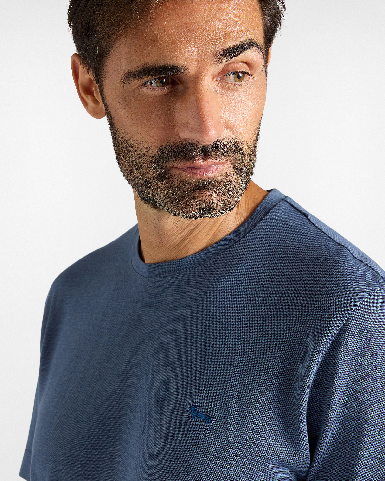 T-shirt Uomo in misto cotone e Lyocell&reg; Regular Fit, AZZURRO, large