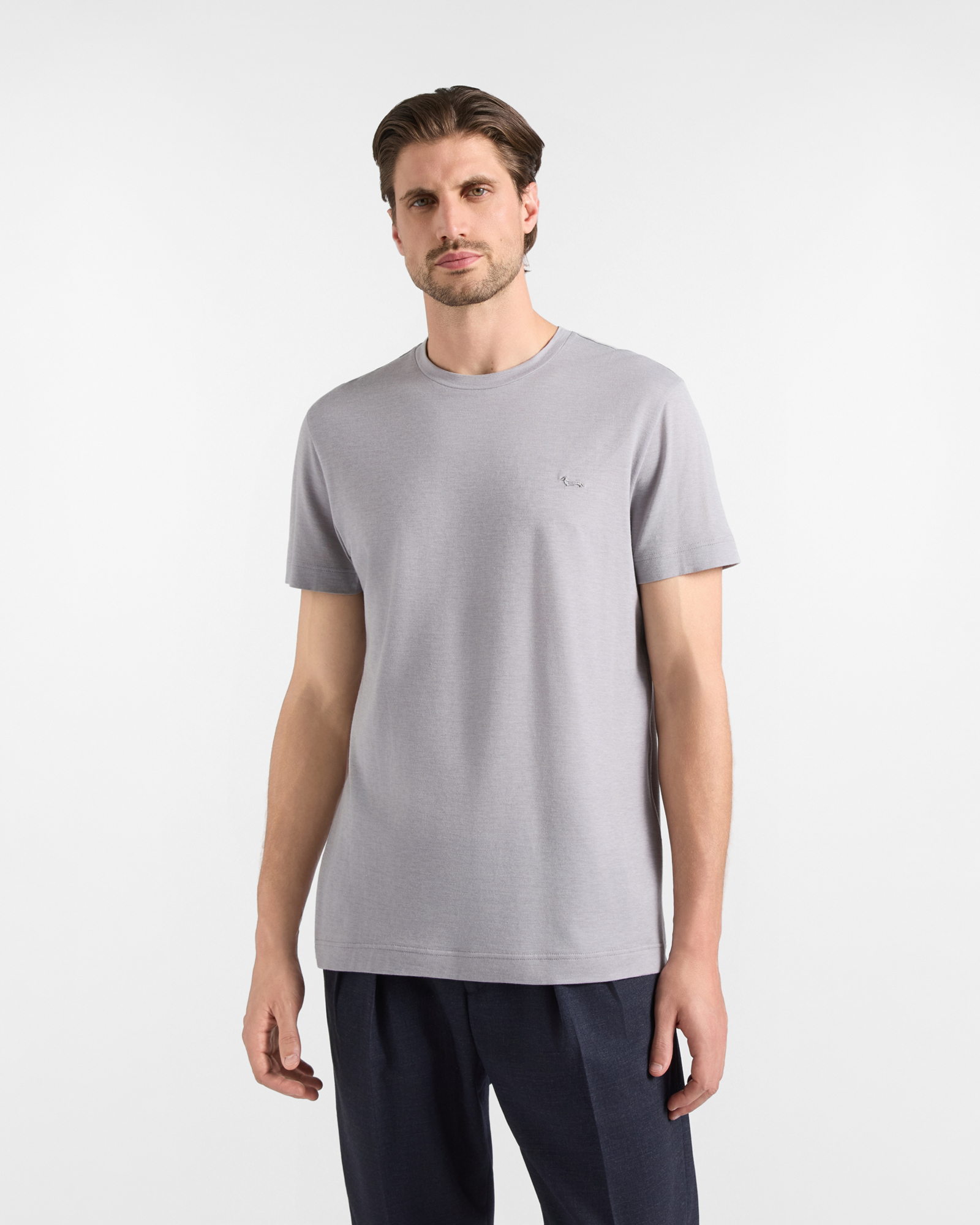 T-shirt Uomo in misto cotone e Lyocell&reg; grigio Regular Fit