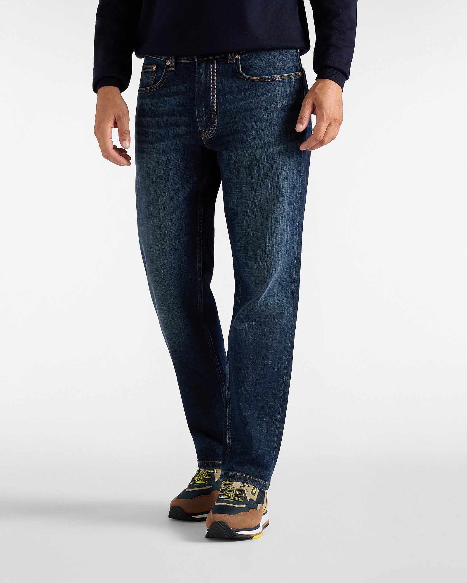 Pantalone Jeans 5 tasche Uomo in denim blu Regular Fit