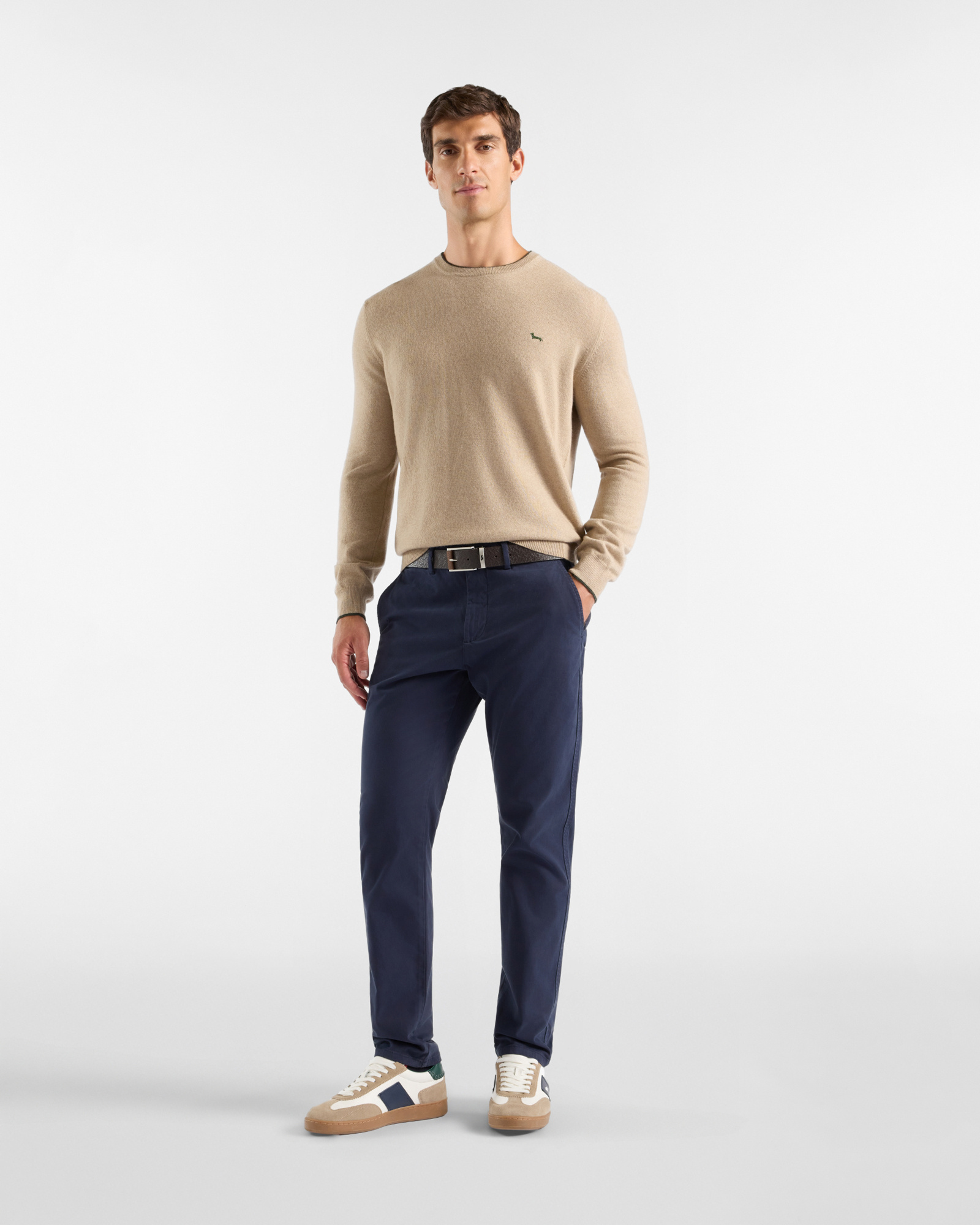Pantalone Chino Uomo in cotone stretch Narrow Fit, BLU NAVY, large