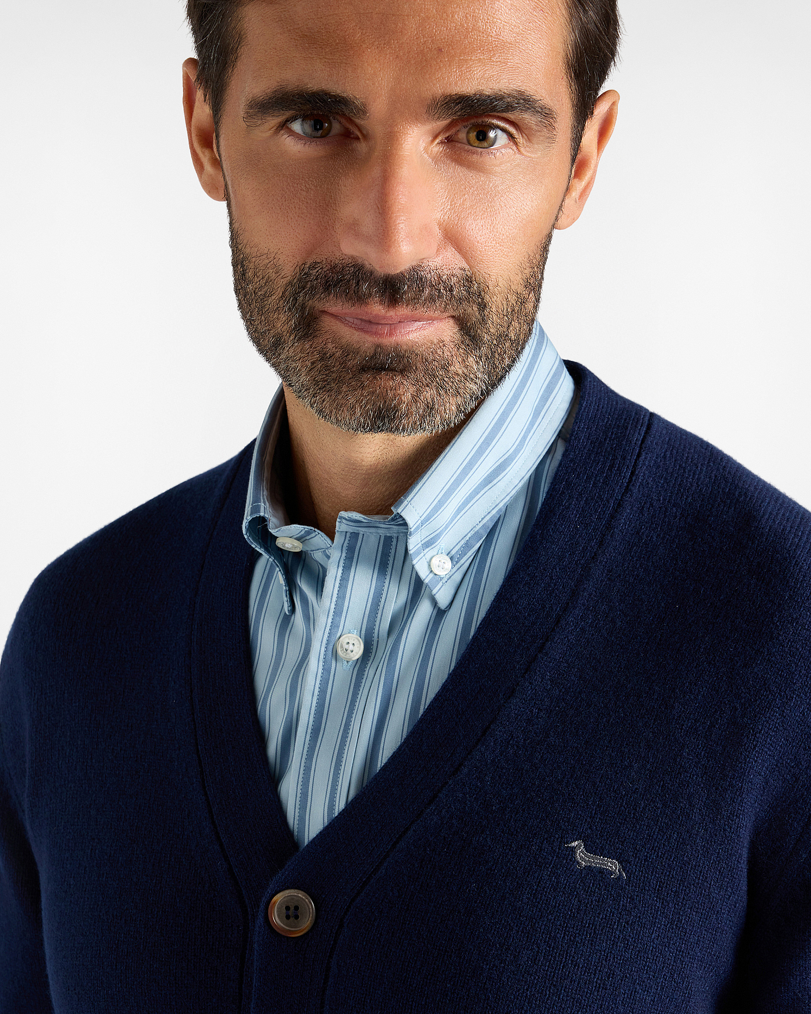 Cardigan Uomo con scollo a V cardigan in misto lana e cashmere Regular Fit Made in Italy, BLU SPORT, large