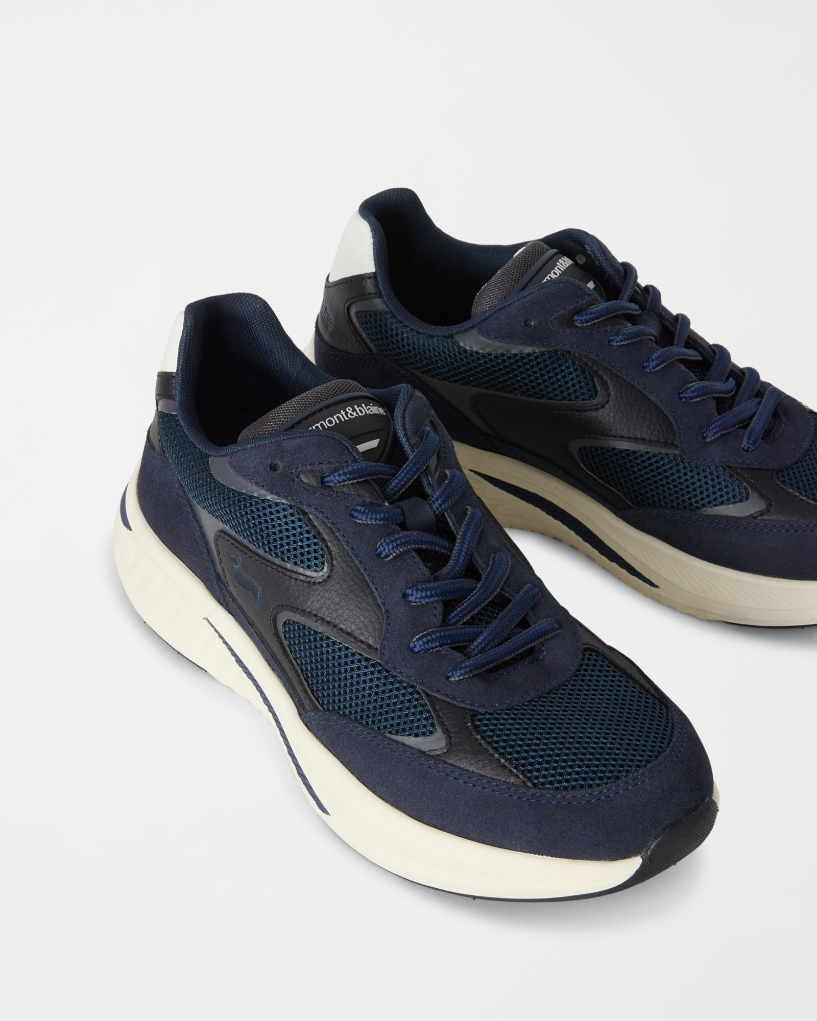 Sneaker Uomo in camoscio e mesh tecnico, BLU, large