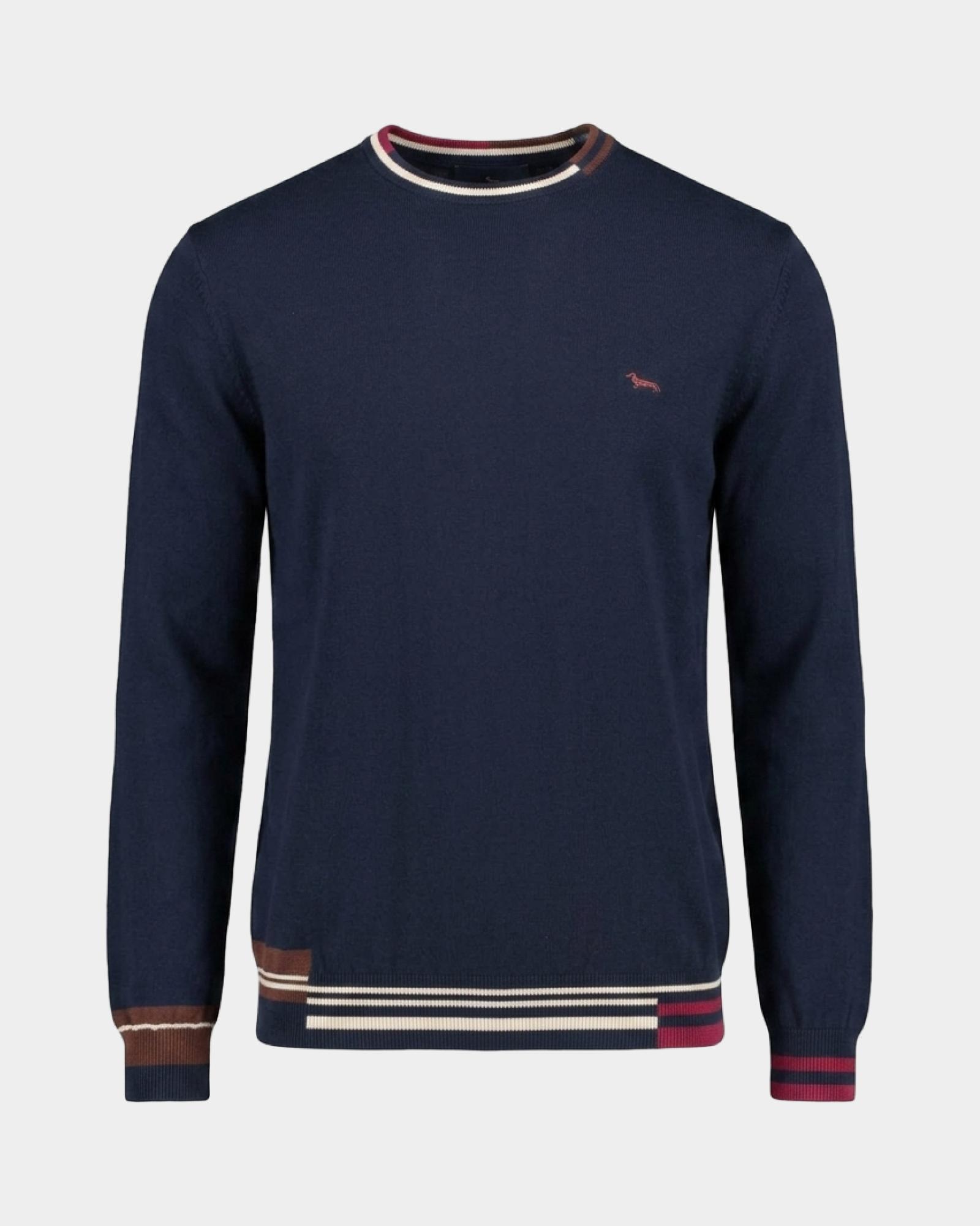 Maglia Uomo in misto lana e cotone Regular Fit, BLU NAVY, large
