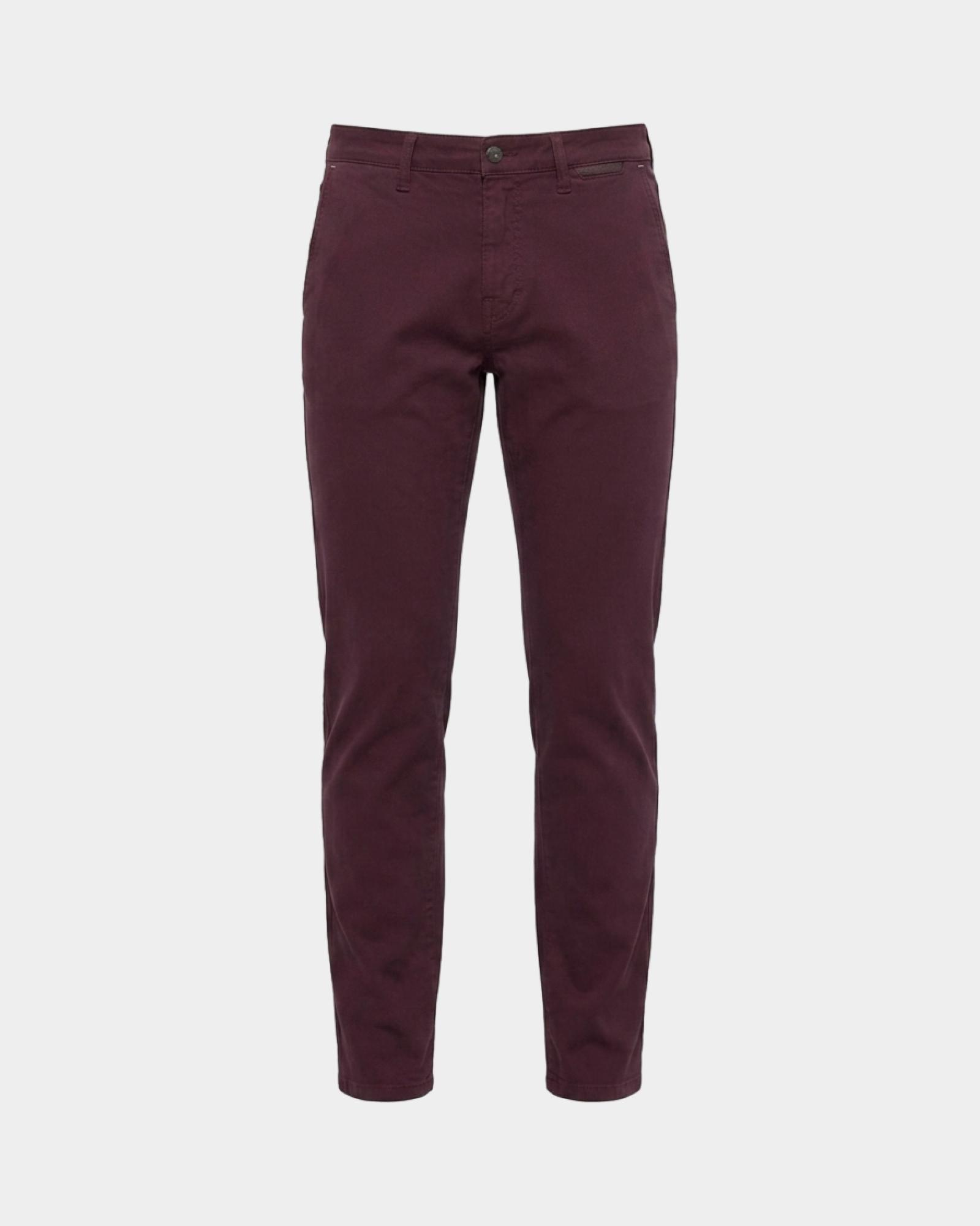 Pantalone 5 tasche Uomo five in cotone stretch  Narrow Fit Made in Italy, VIOLA SCURO, large