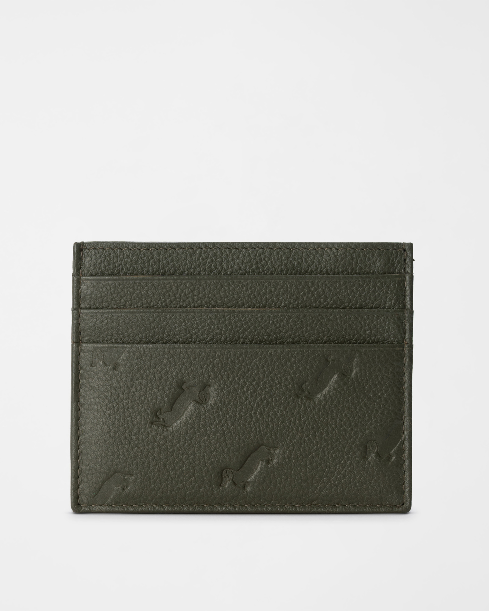 Portacarte Uomo in Vera Pelle con Bassotto all over, MARRONE, large