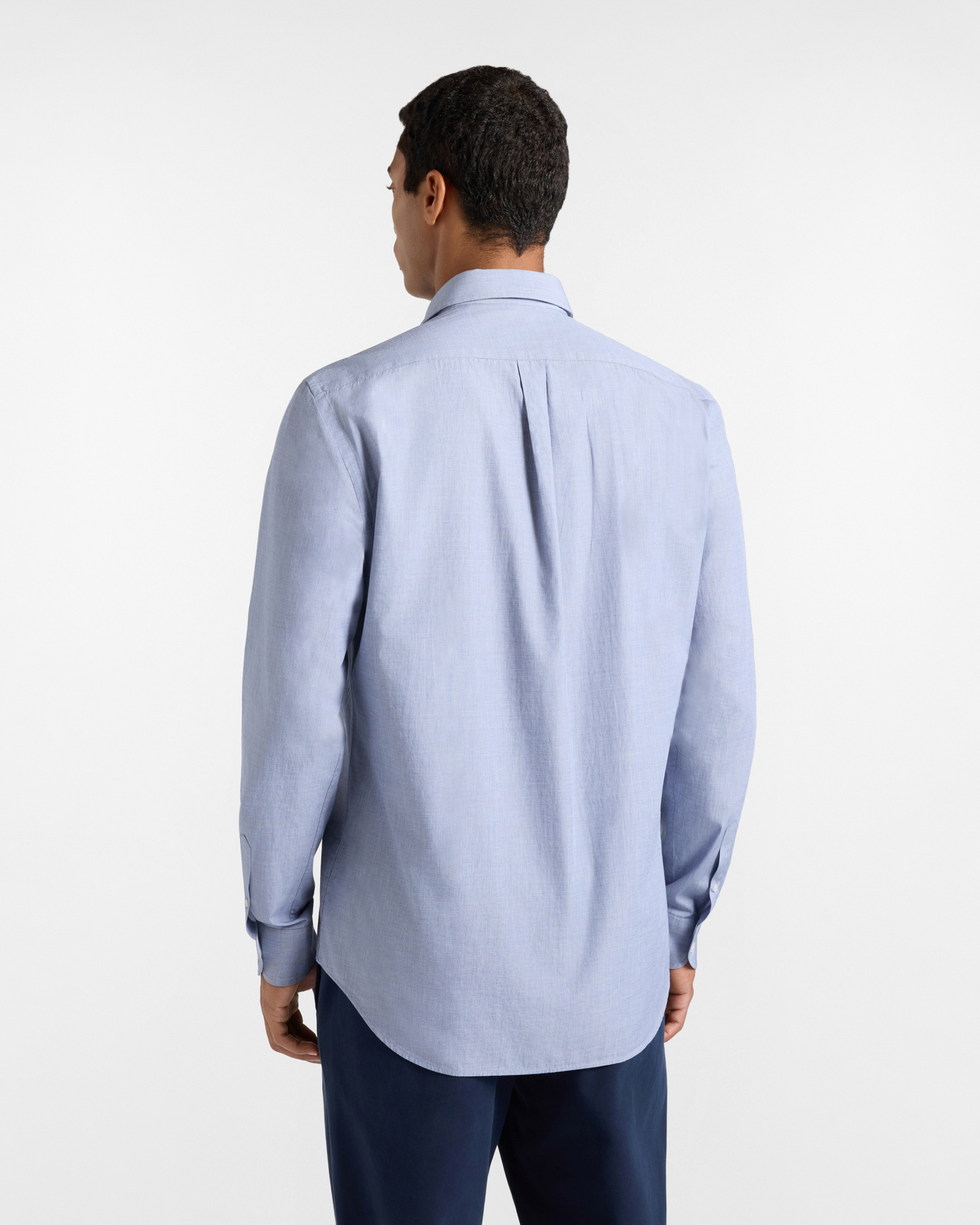 Camicia Uomo in tessuto fil-&agrave;-fil Regular Fit, BLU NAVY, large