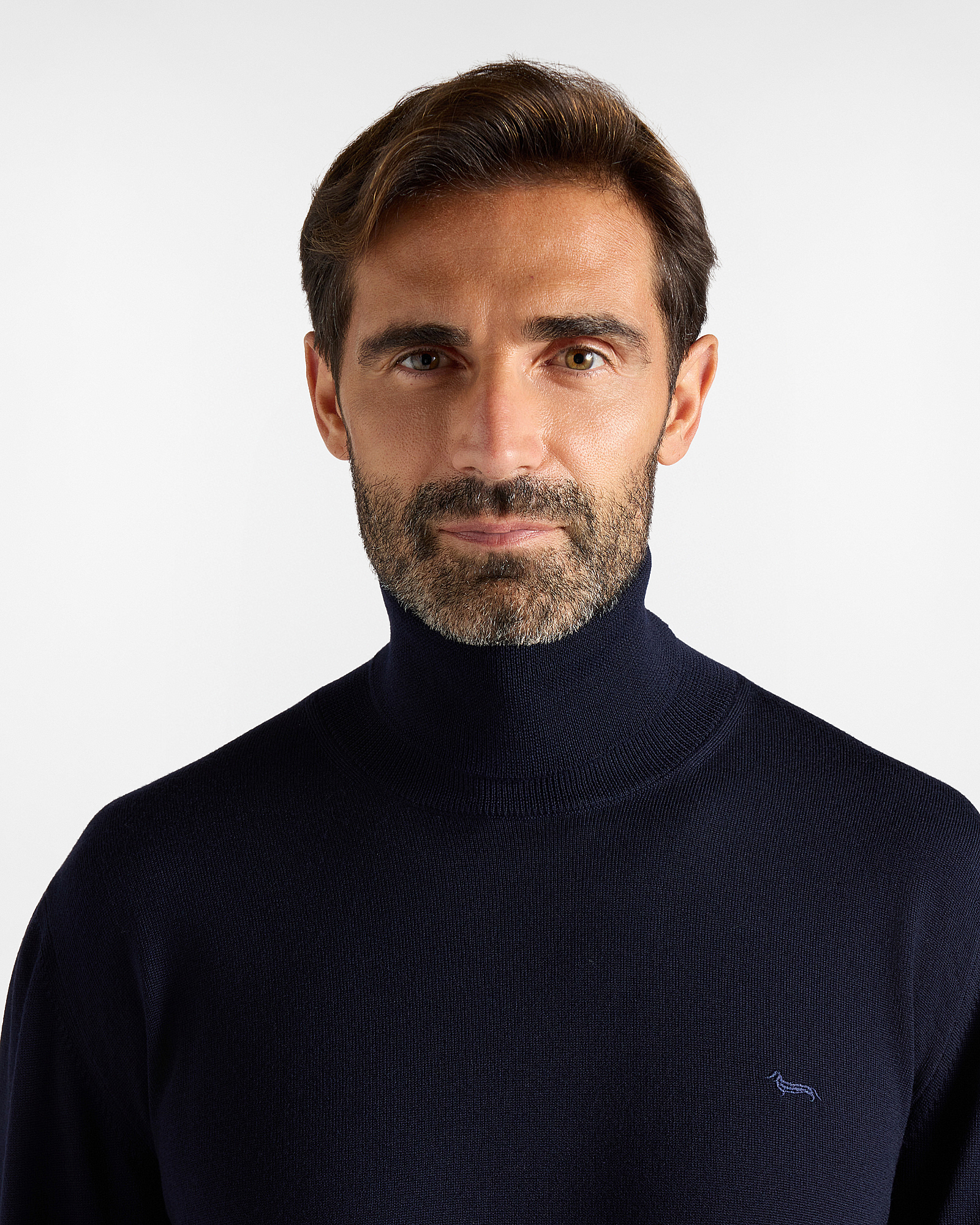 Dolcevita Uomo in 100% pura lana Regular Fit Made in Italy, BLU NAVY, large