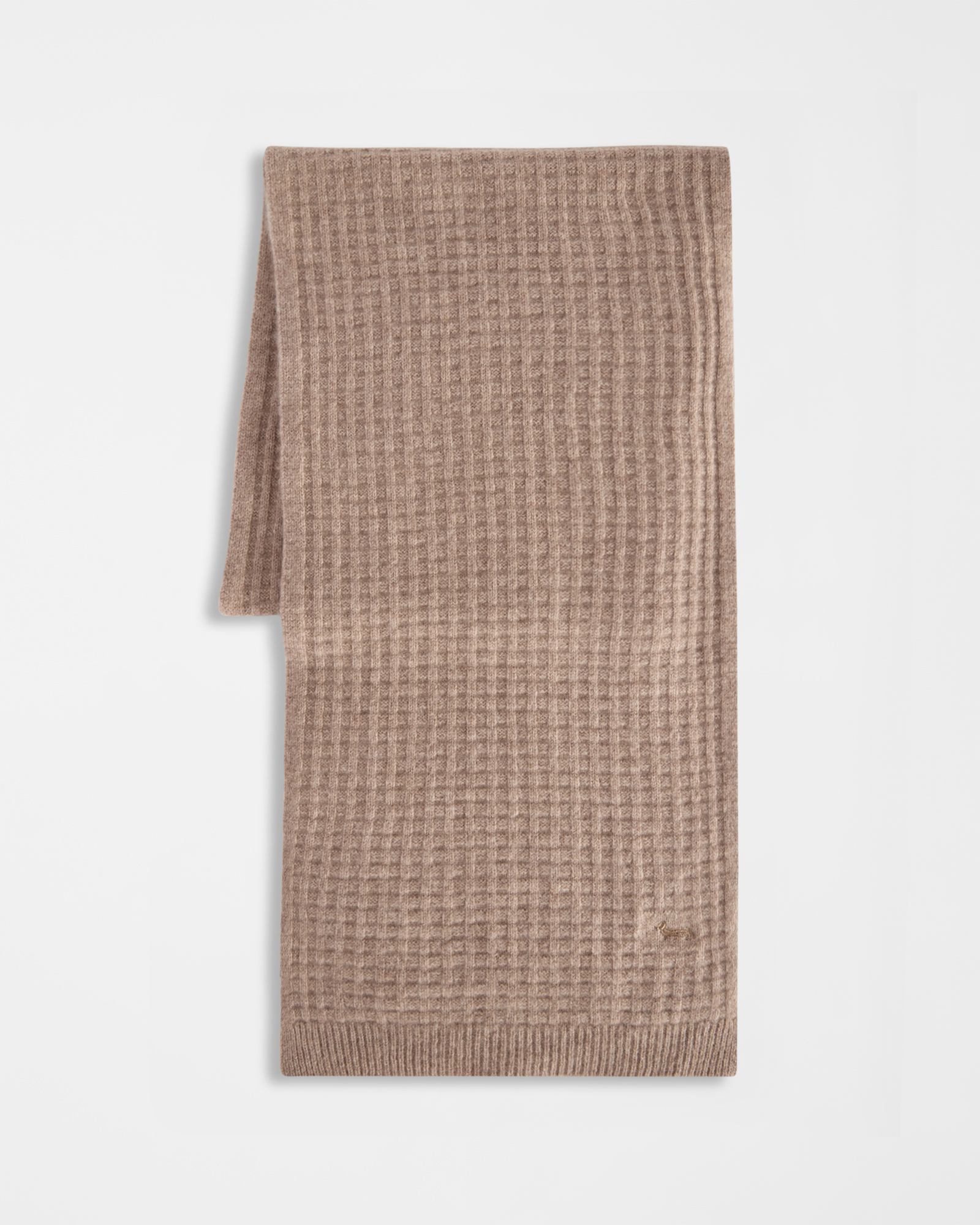 Sciarpa Uomo in puro cashmere punto maglia beige