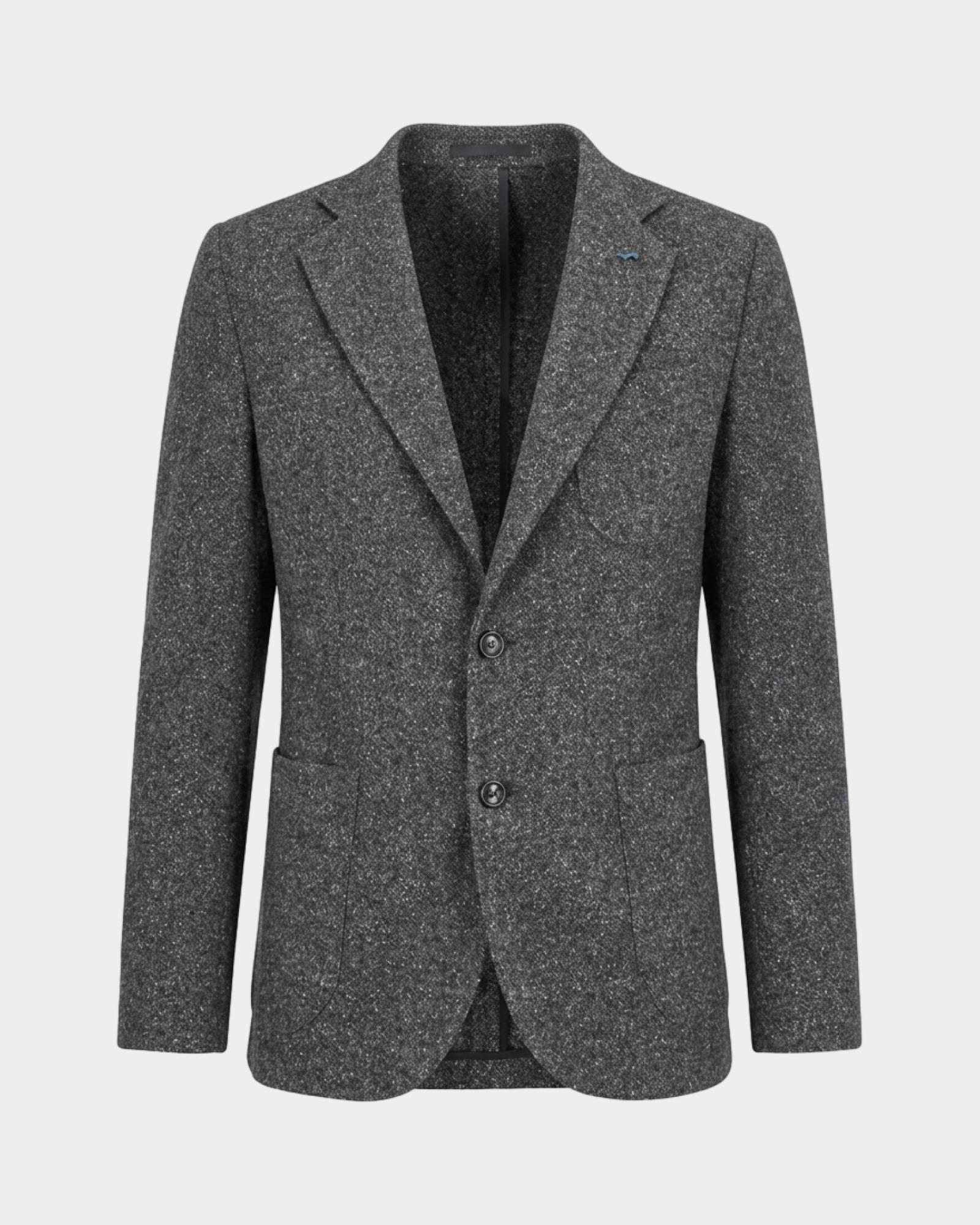 Cardigan Jacket da uomo in misto lana e seta donegal Made in Italy, ANTRACITE, large