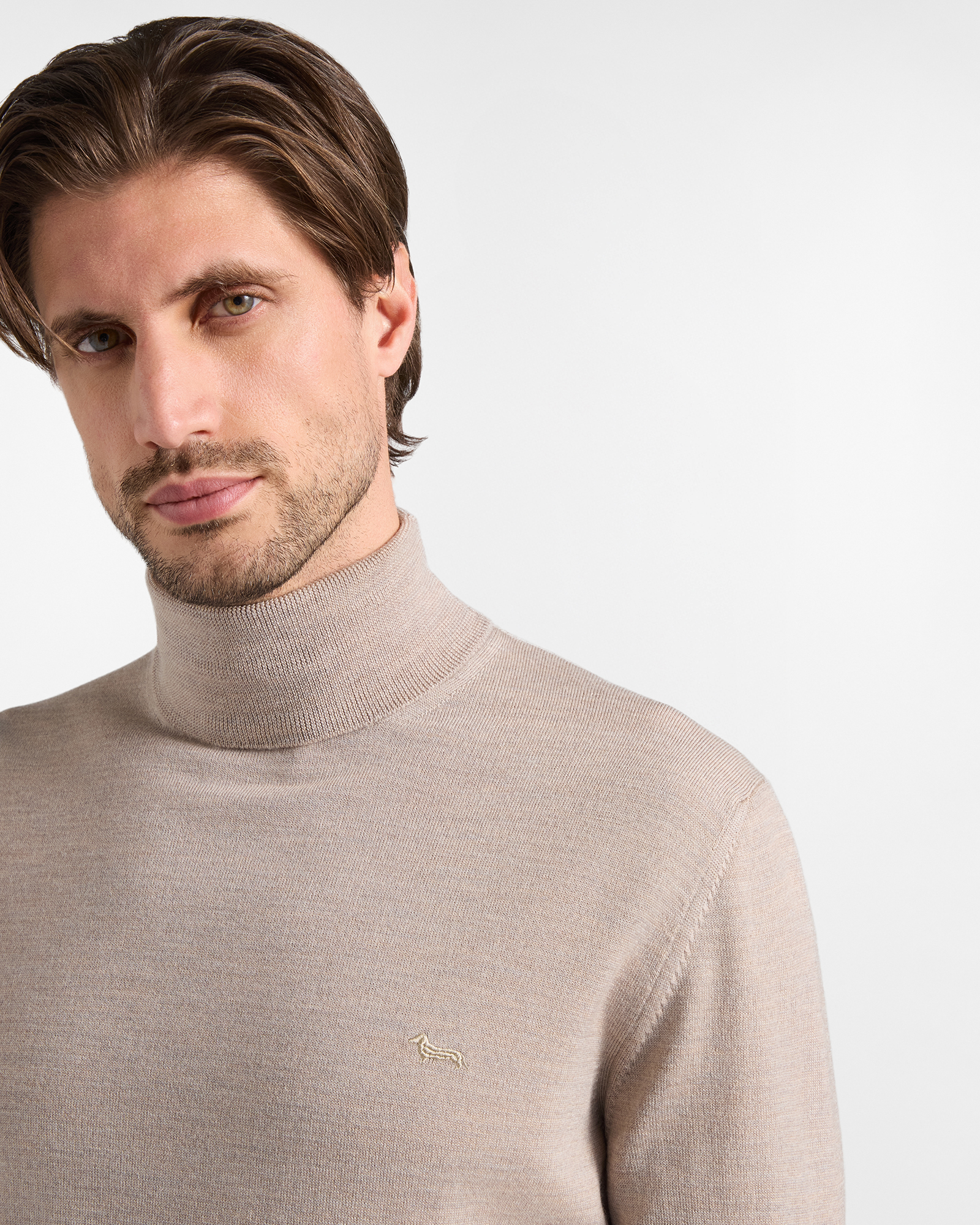 Dolcevita Uomo in 100% pura lana Regular Fit Made in Italy, BEIGE, large