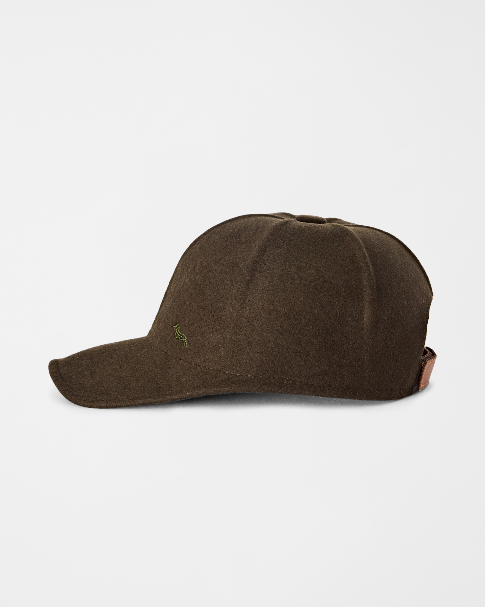 Baseball Cap Uomo in feltro di pura lana con ricamo, VERDE PETROLIO, large