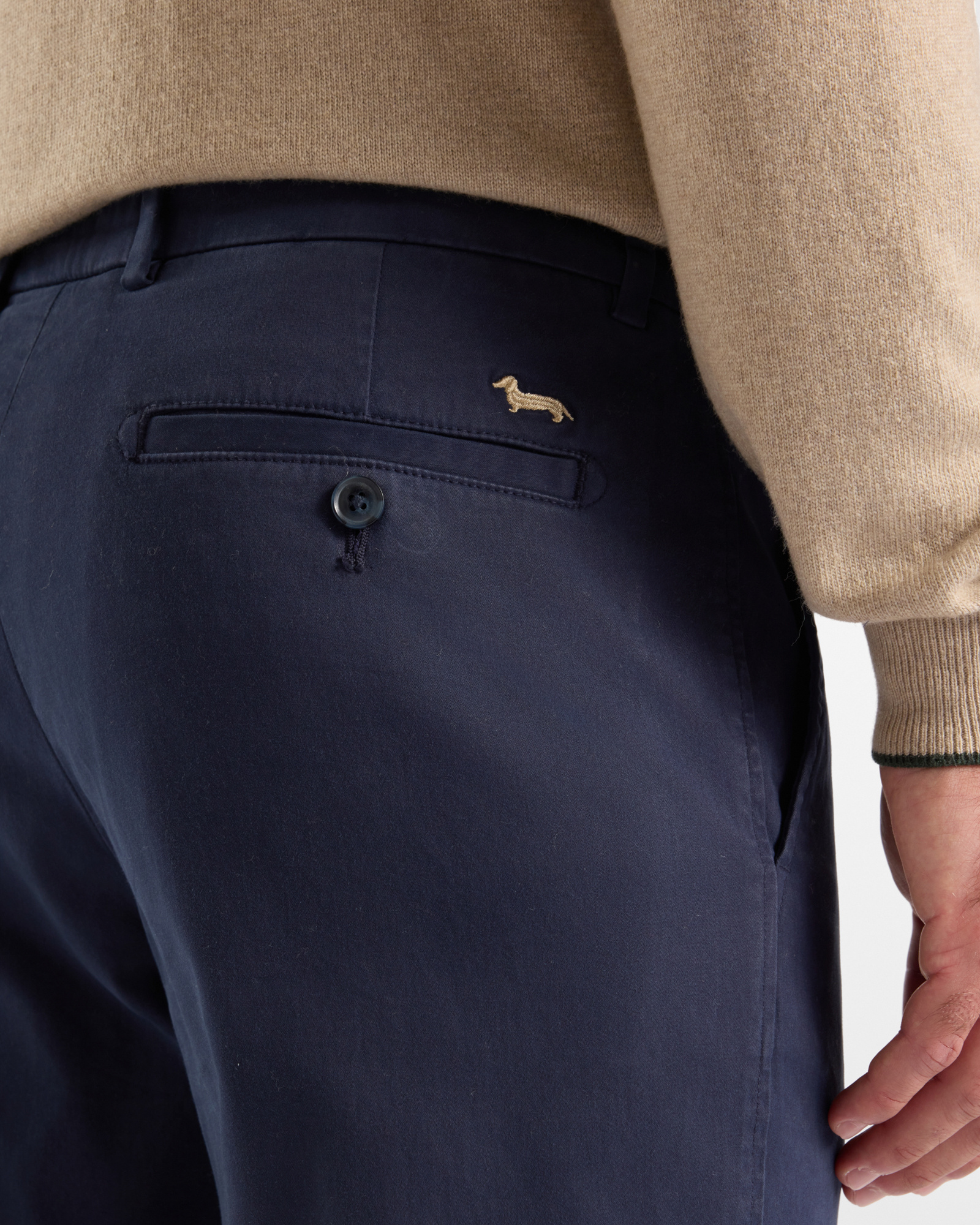 Pantalone Chino Uomo in cotone stretch Narrow Fit, BLU NAVY, large
