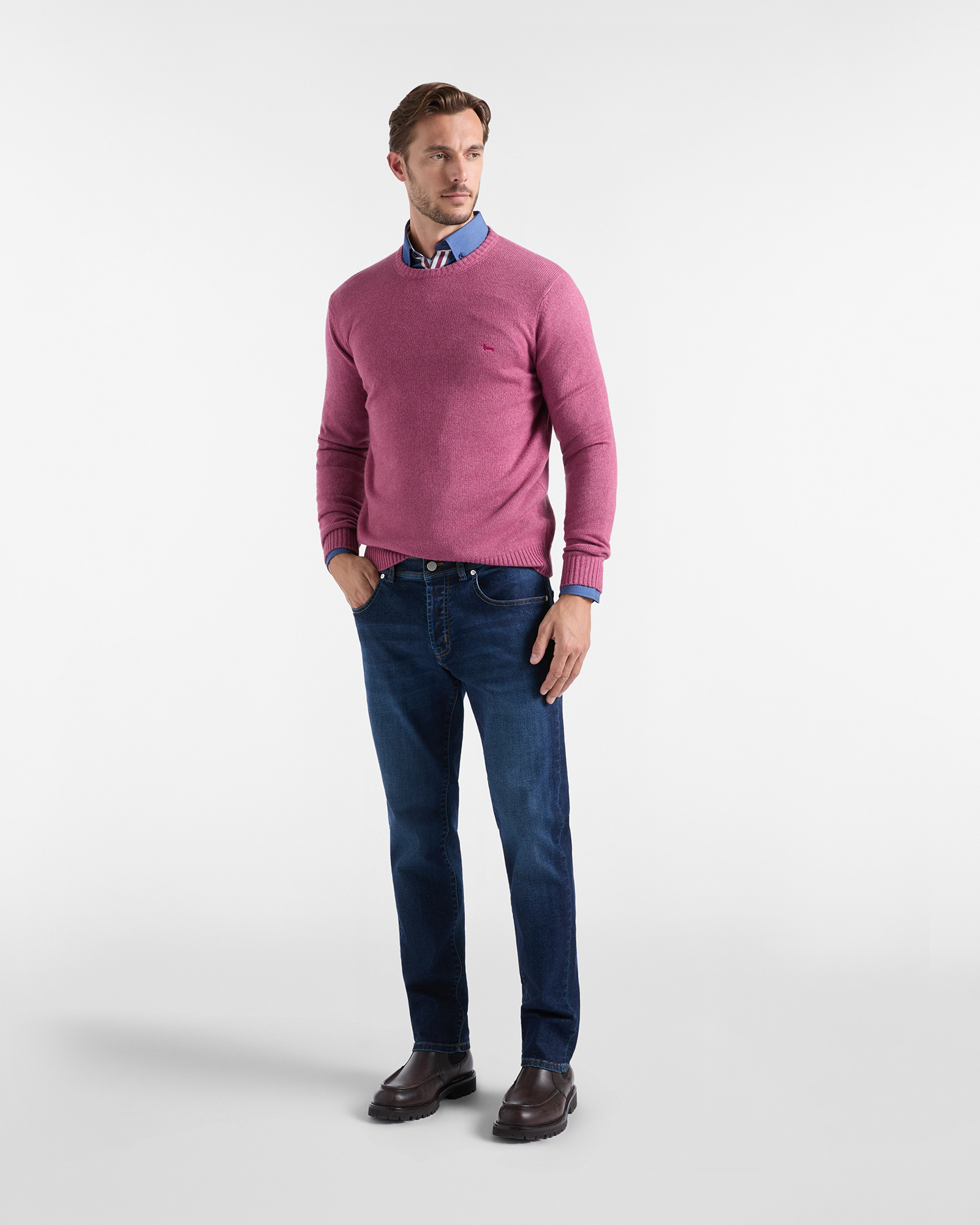 Maglia Uomo in misto lana Regular Fit Made in Italy, INDIAN ROSE, large