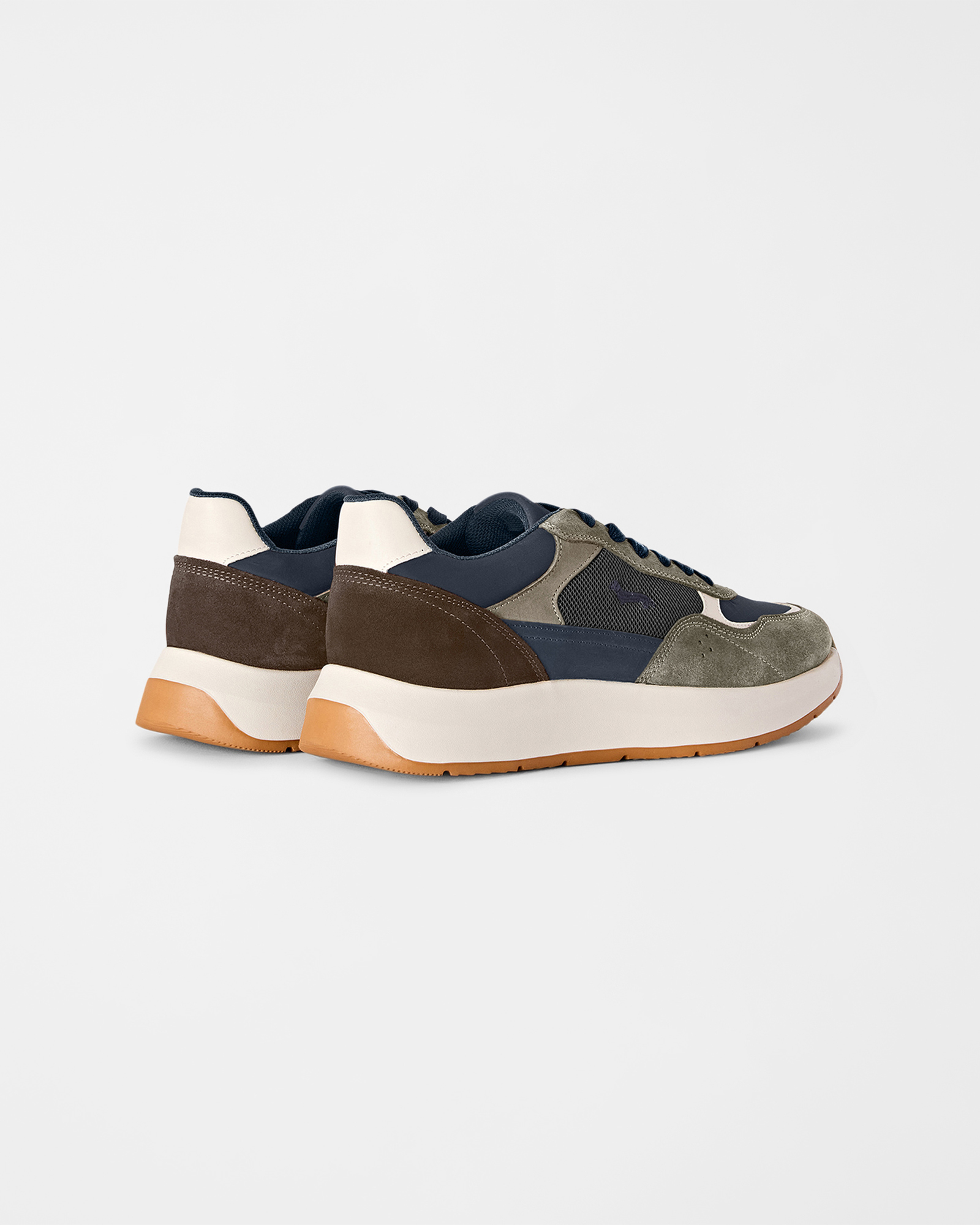 Sneaker Uomo Urban Comfort in Camoscio e Mesh, BEIGE - BLU, large