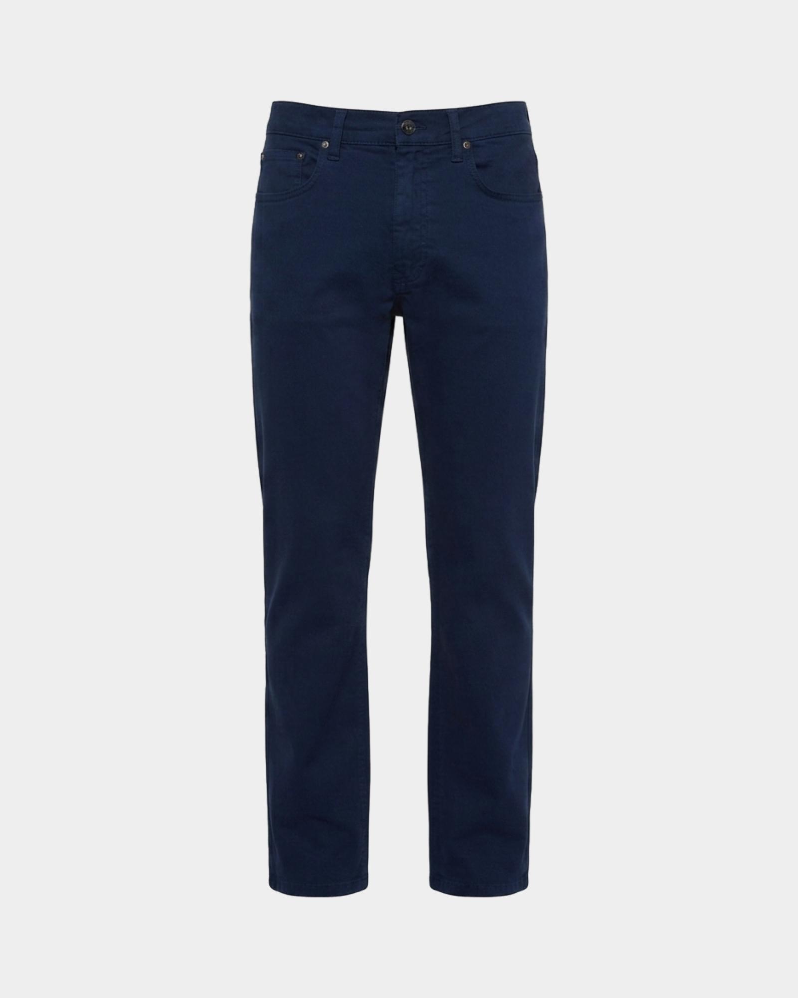 Pantalone uomo 5 tasche in cotone stretch  Regular Fit, BLU NAVY, large