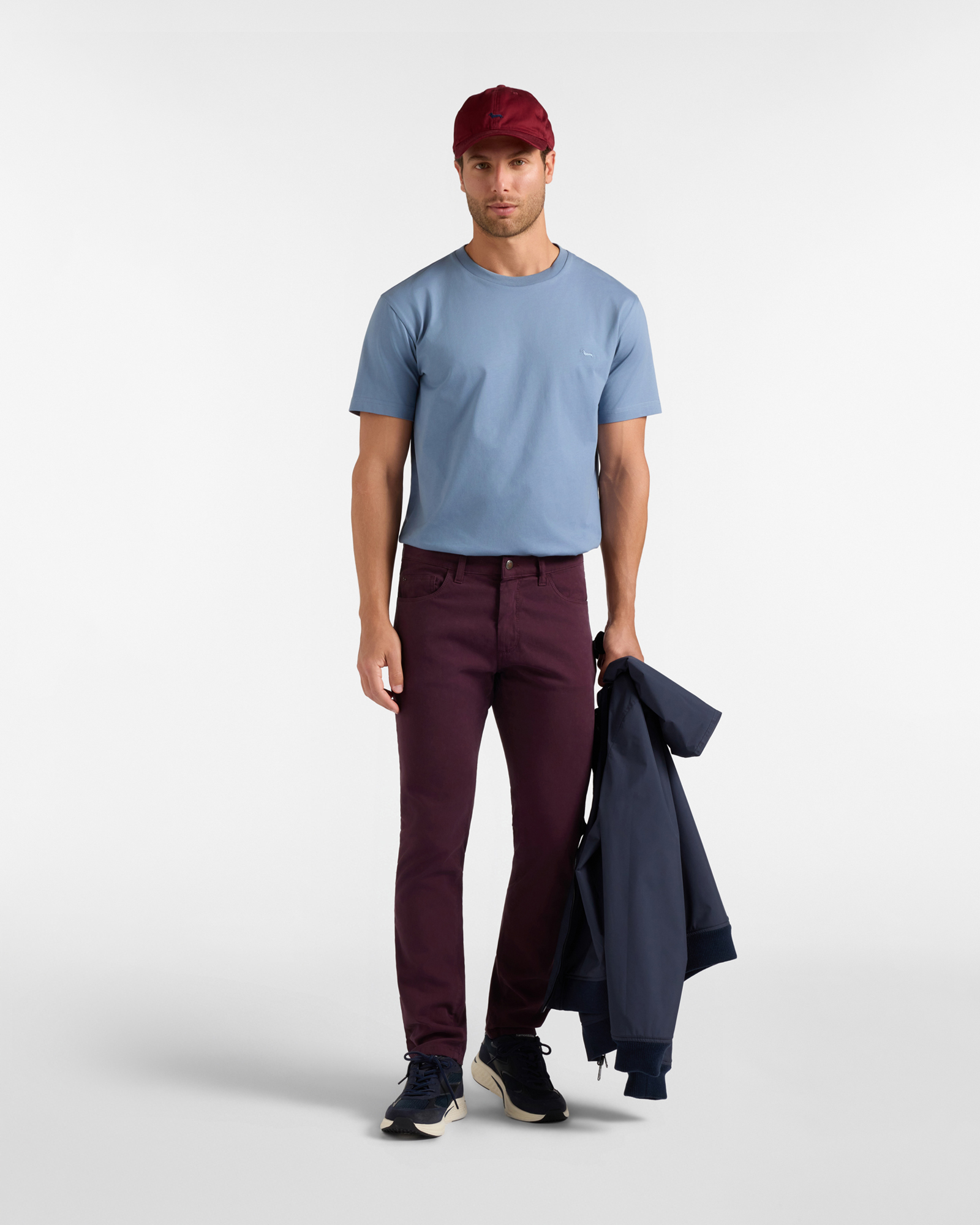 T-shirt Uomo in 100% puro cotone Relaxed Fit, AZZURRO, large