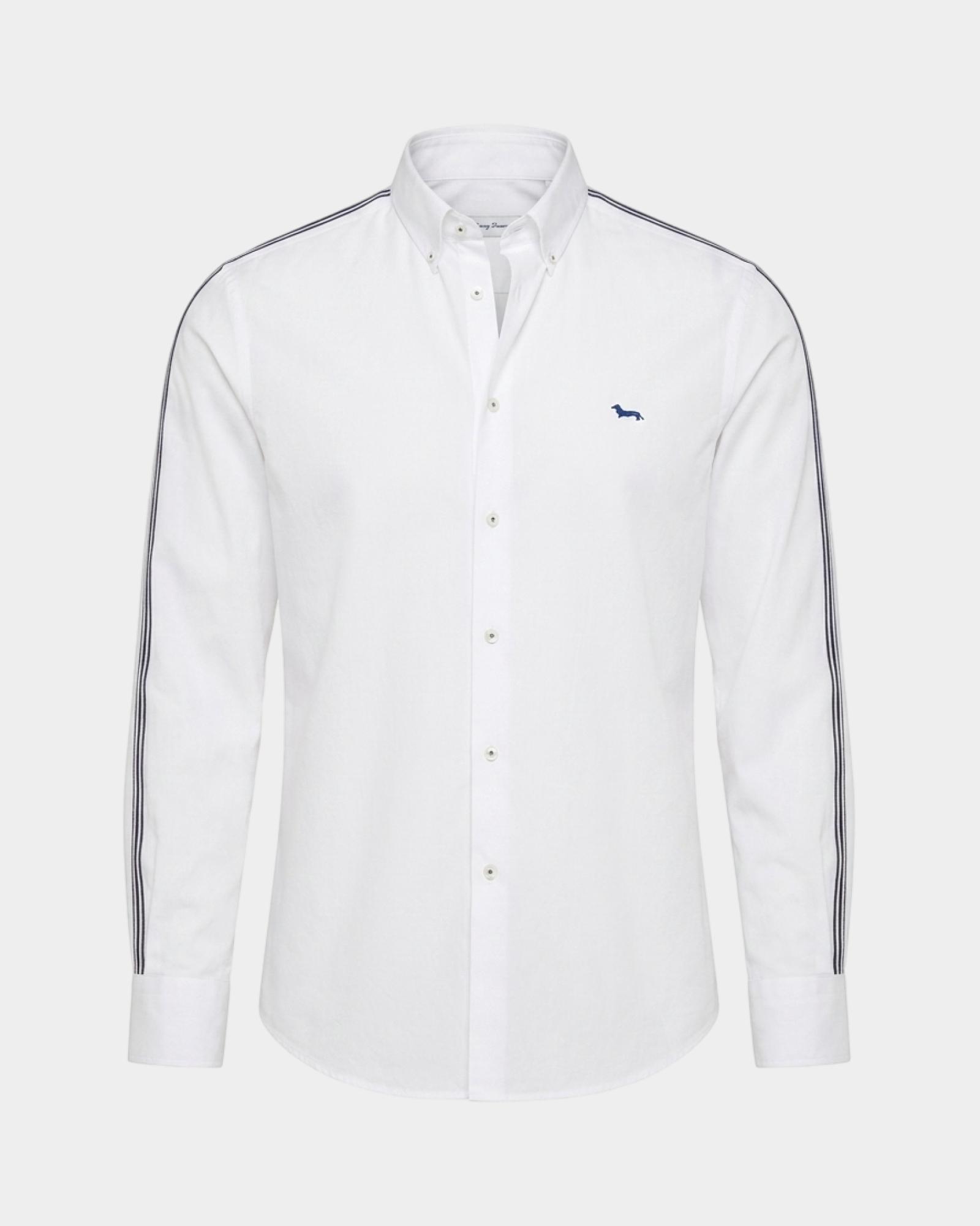 Camicia Uomo popeline peach con nastro Regular Fit, BIANCO, large