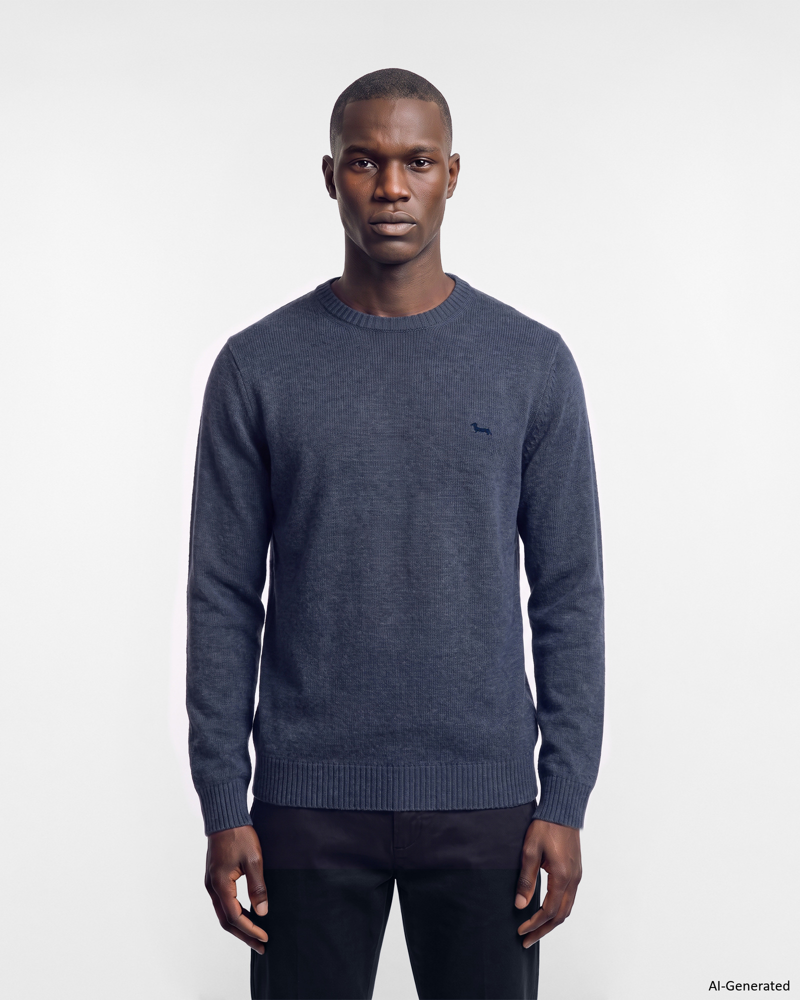 Maglia Uomo in misto lana blu Regular Fit Made in Italy