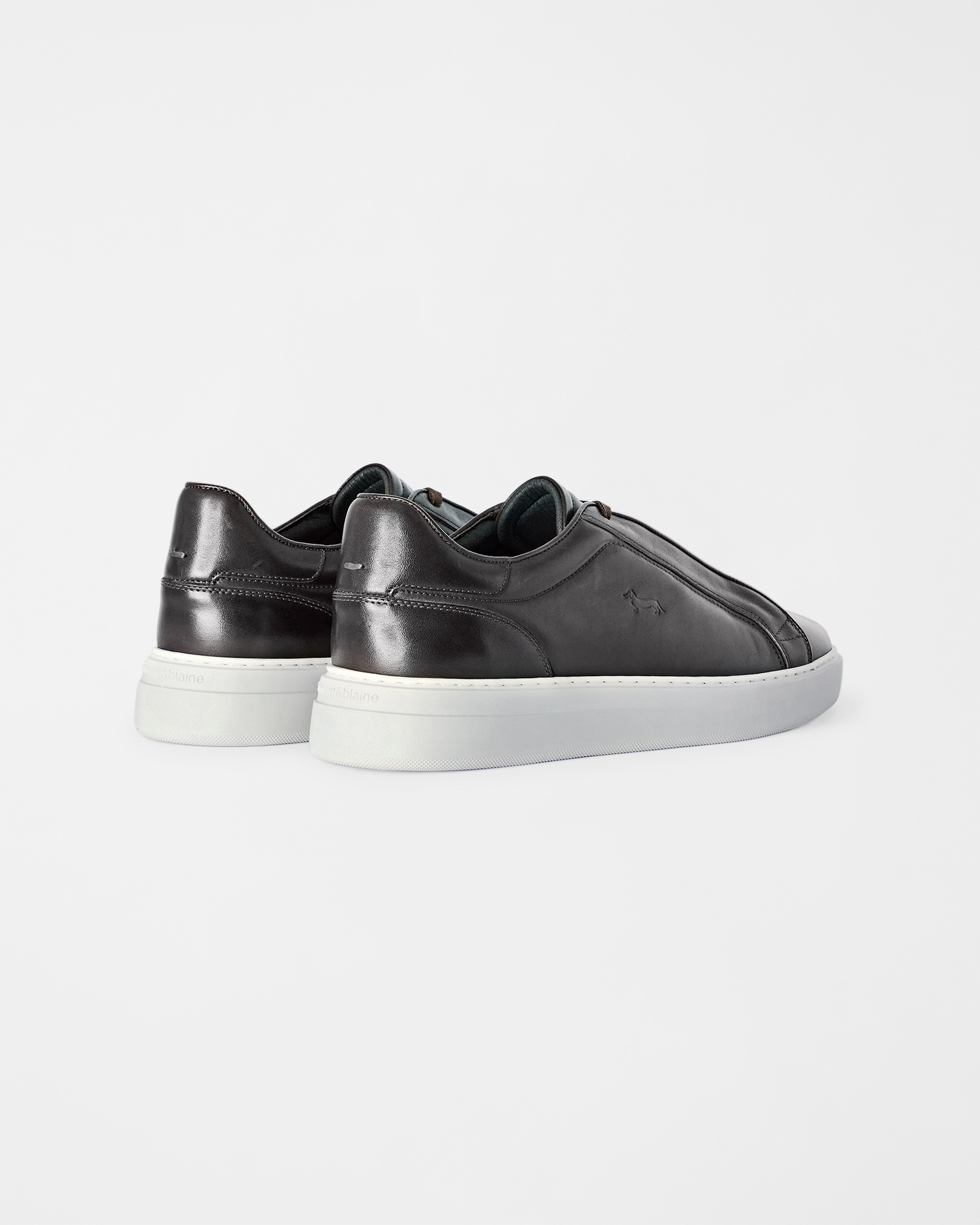 Sneaker Uomo slip-on in vera pelle, TESTA DI MORO, large