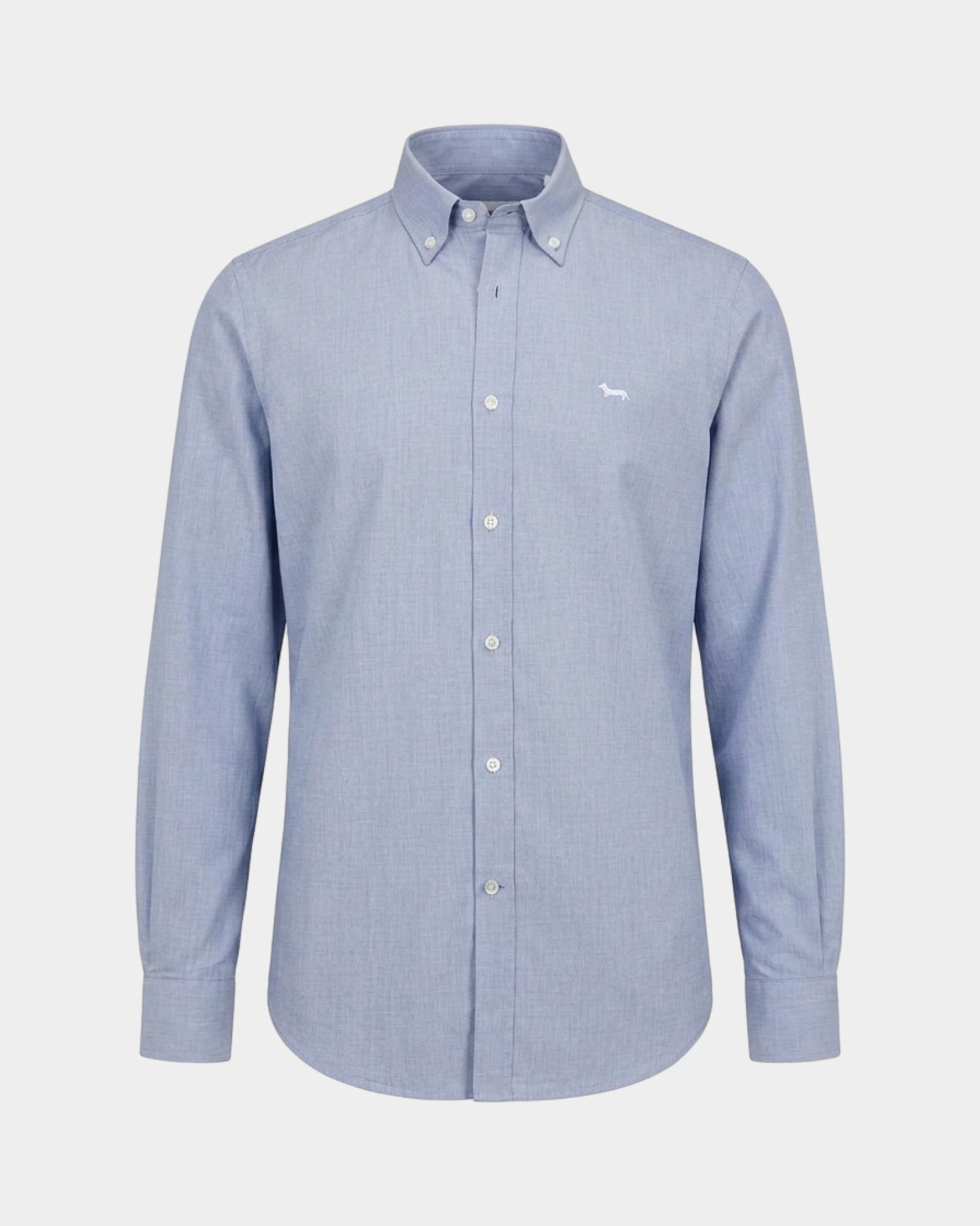 Camicia Uomo in tessuto fil-&agrave;-fil Regular Fit, BLU NAVY, large