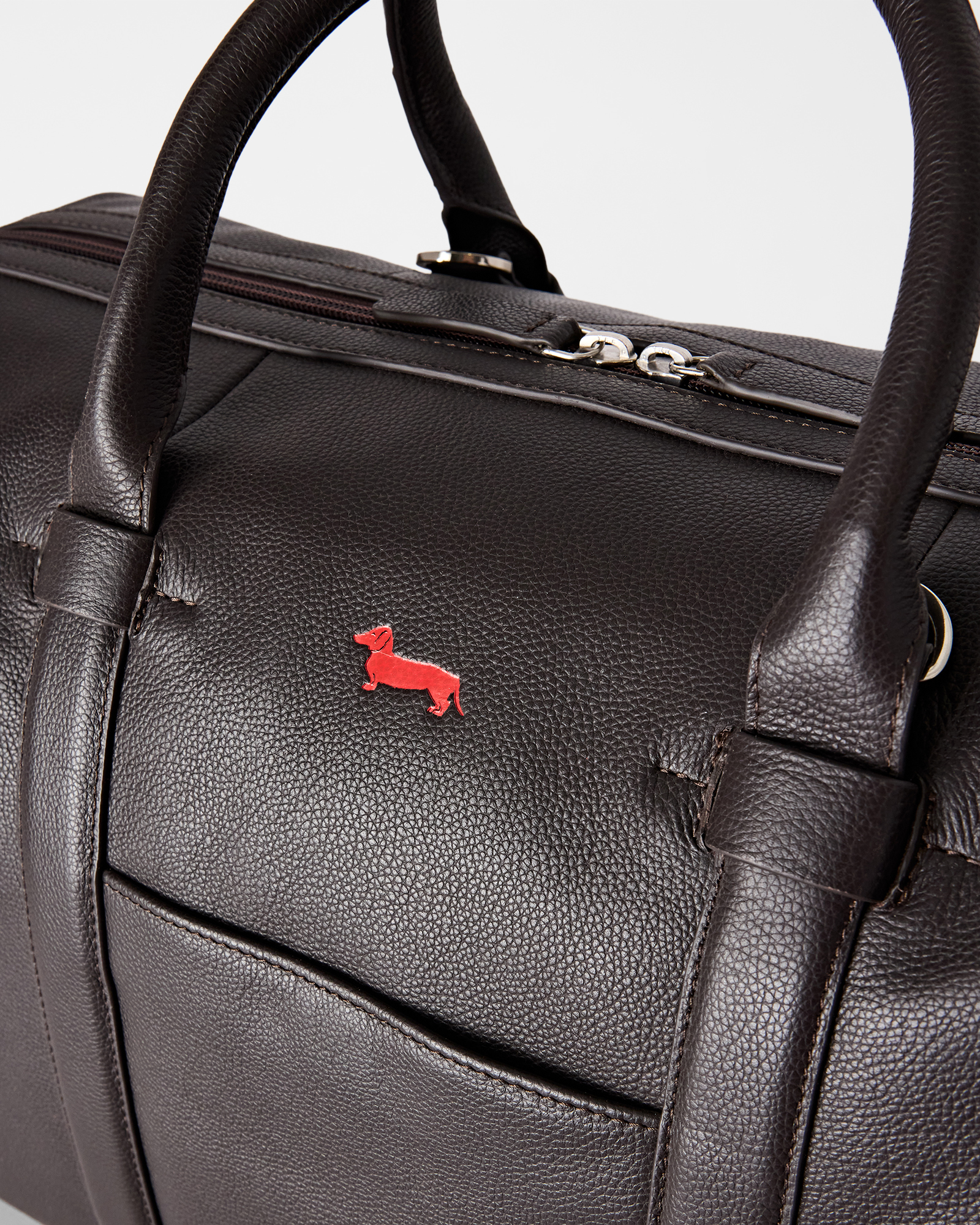 Borsa Uomo travel bag in vera pelle rovere moro, ROVERE MORO, large