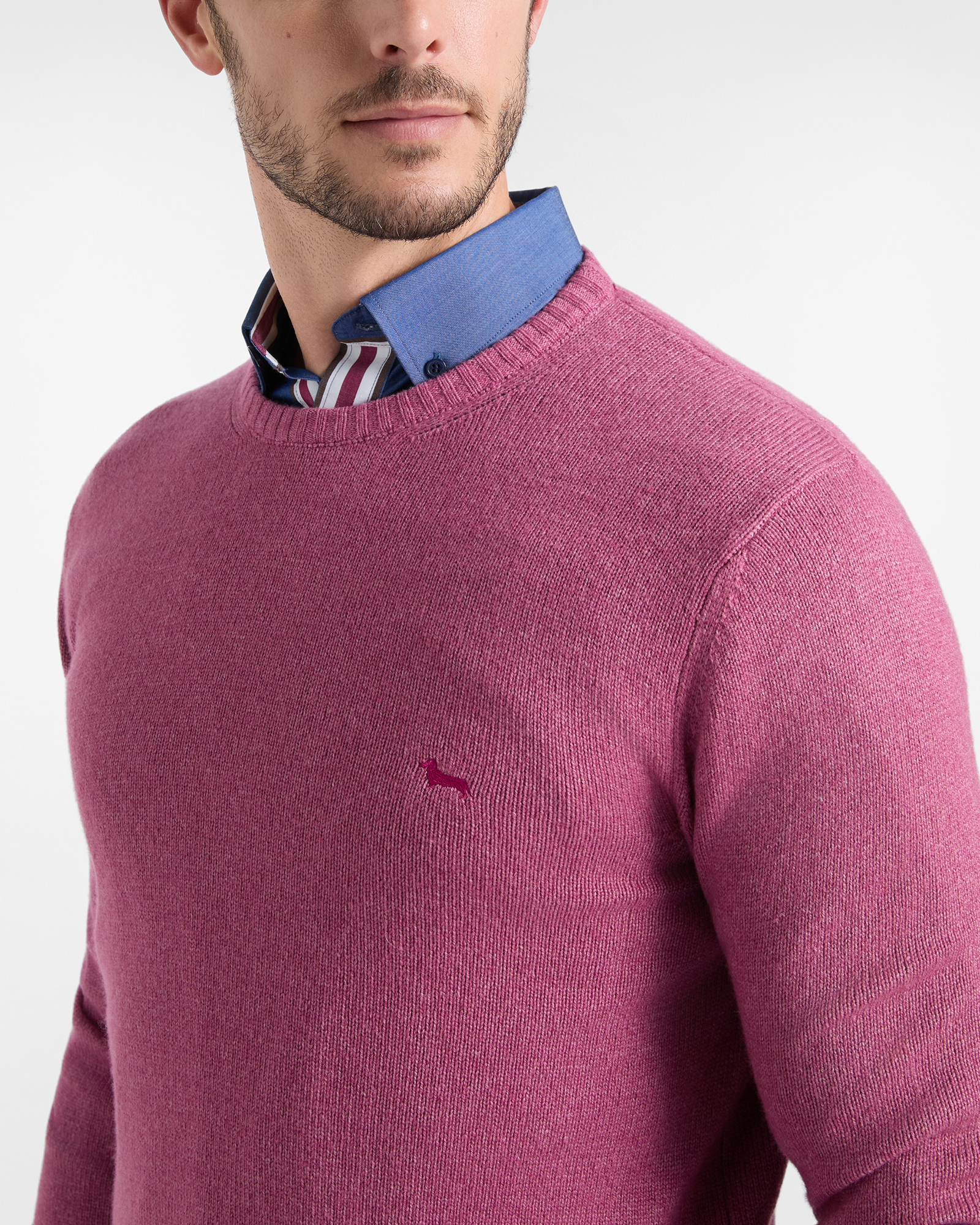 Maglia Uomo in misto lana Regular Fit Made in Italy, INDIAN ROSE, large