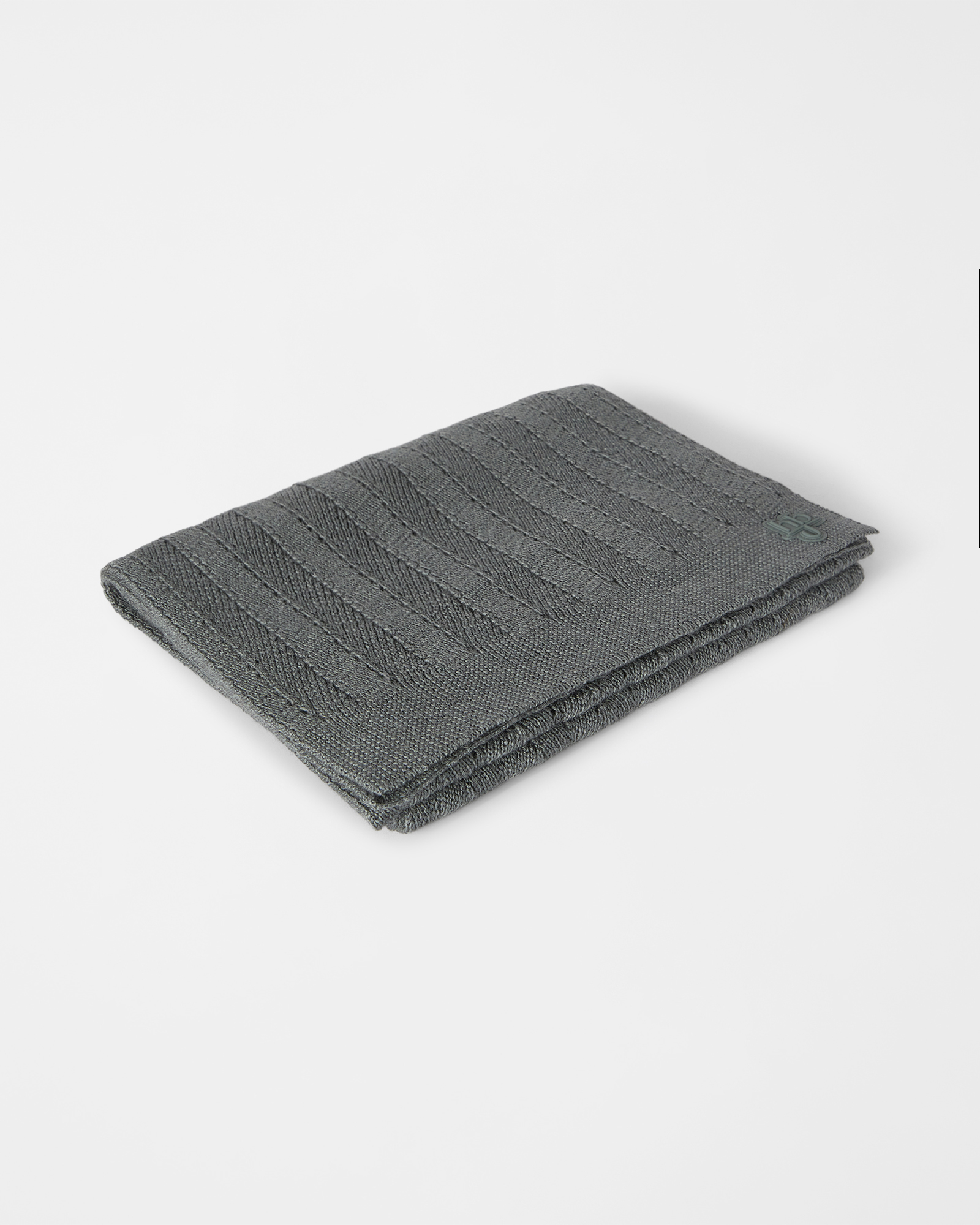 Sciarpa HBJ Uomo in Misto Lana con Patch Logo, GRIGIO, large