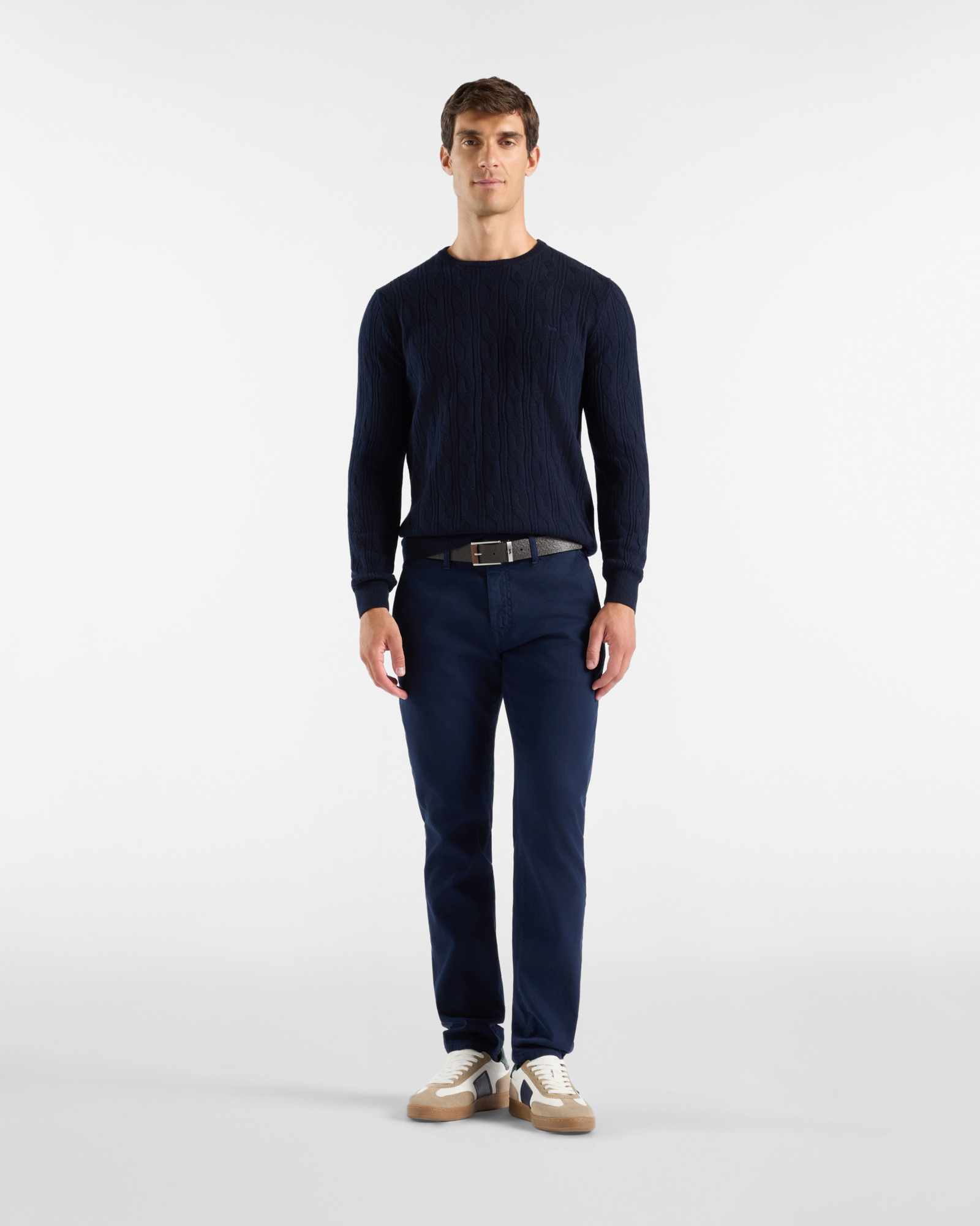Maglia Uomo in 100% puro cashmere Regular Fit Made in Italy, BLU NAVY, large
