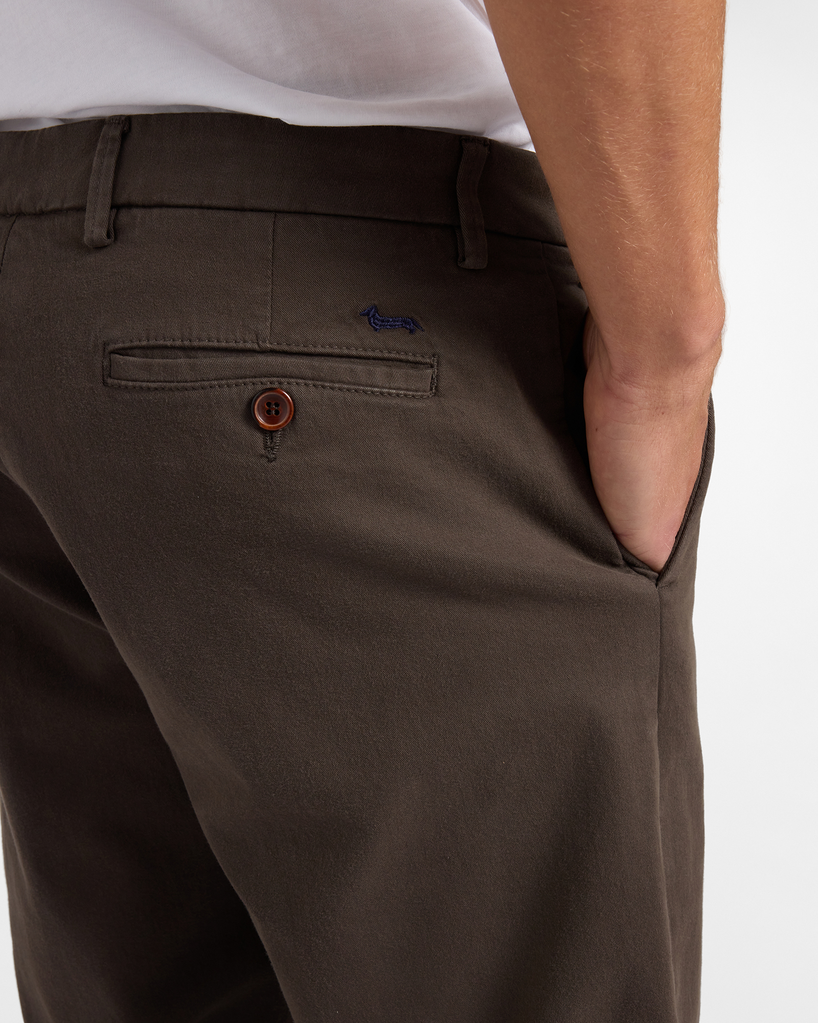 Pantalone Chino Uomo Loose, MARRONE SCURO, large