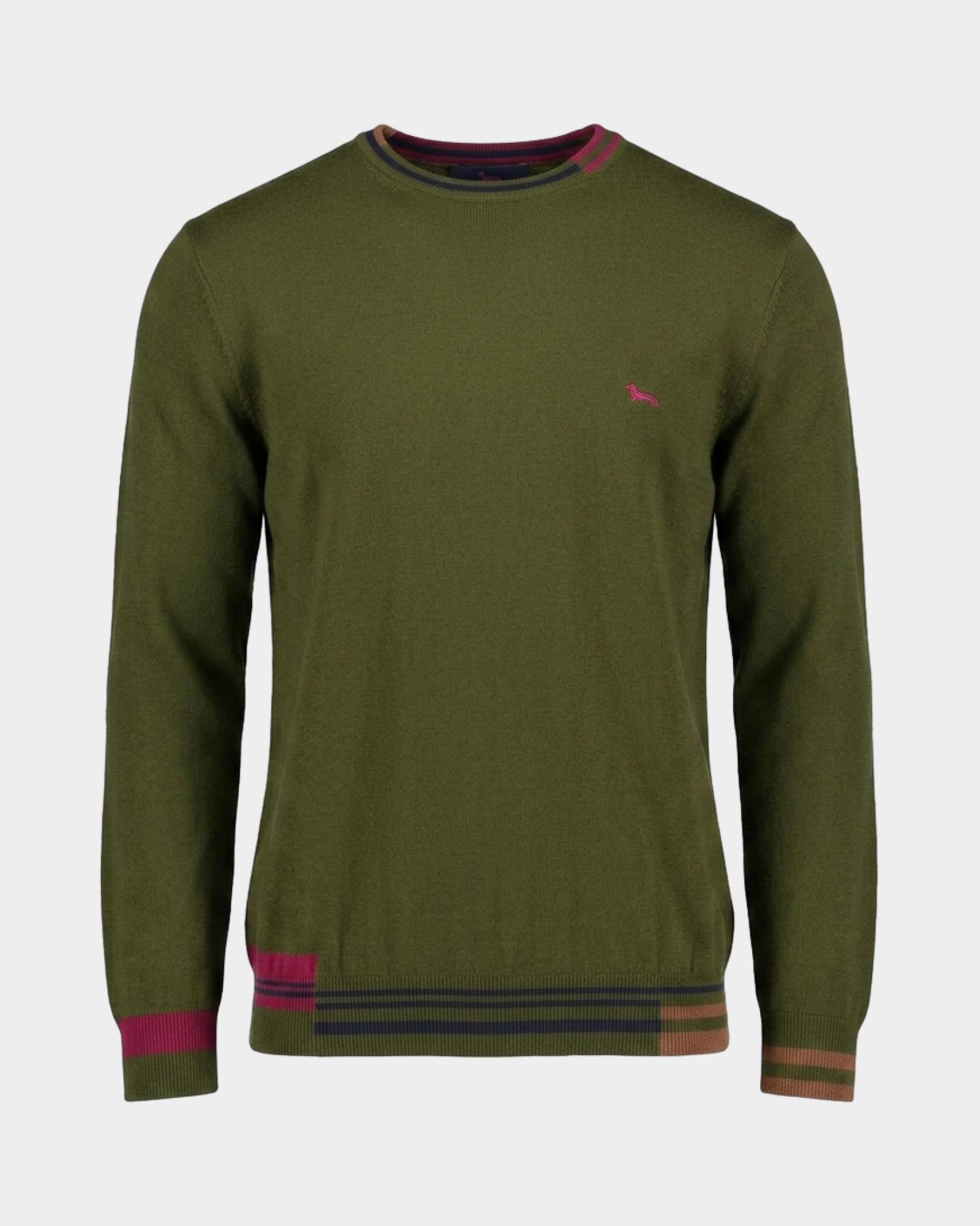 Maglia Uomo in misto lana e cotone Regular Fit, VERDE SPORT, large