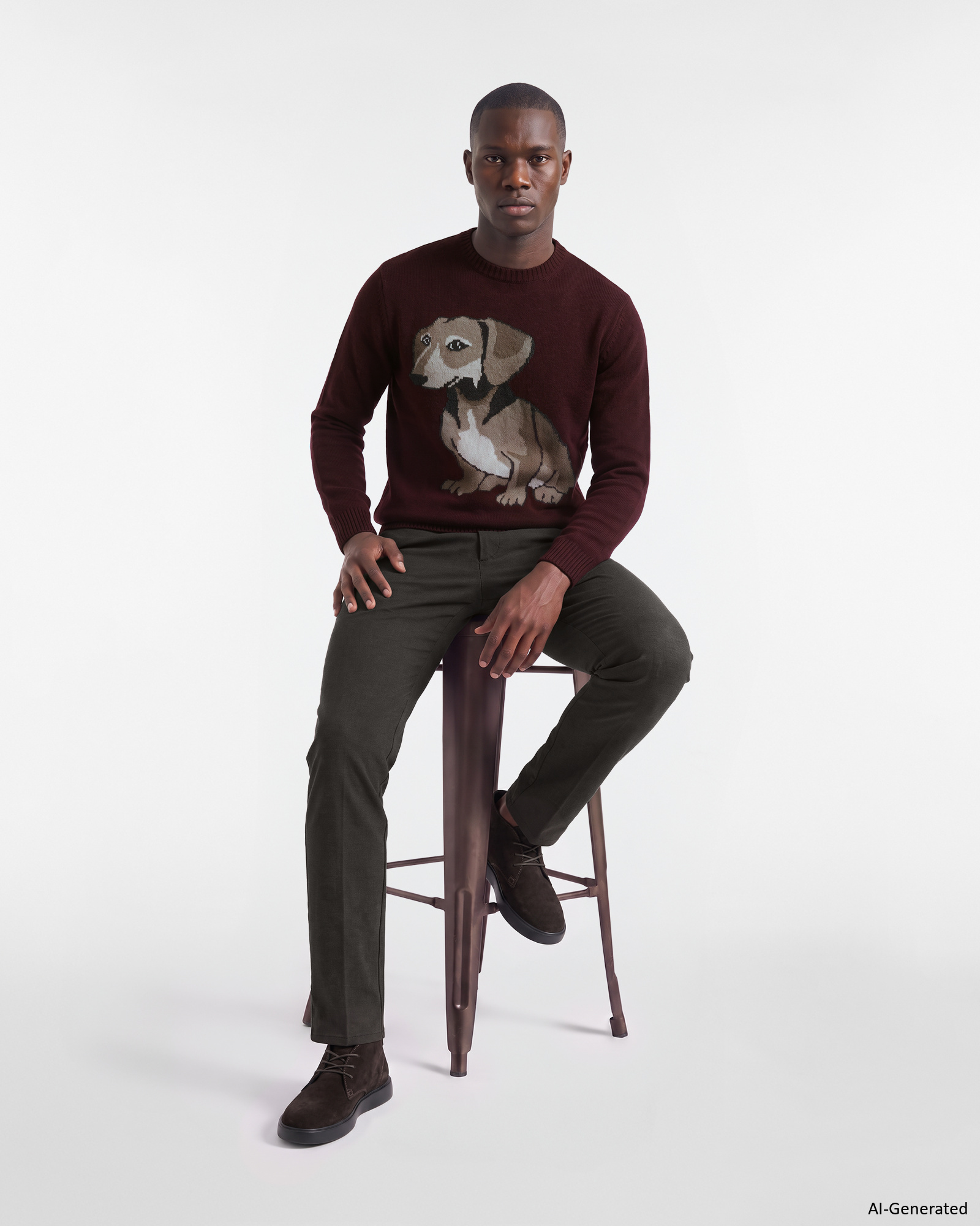 Pullover Uomo in misto lana e cashmere Regular Fit Made in Italy, VIOLA SCURO, large