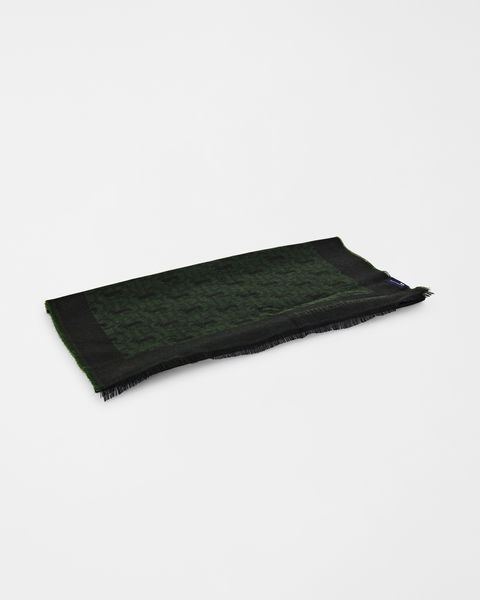 Sciarpa Uomo Monogram in Viscosa con Jacquard Bassotto All-Over, VERDE, large