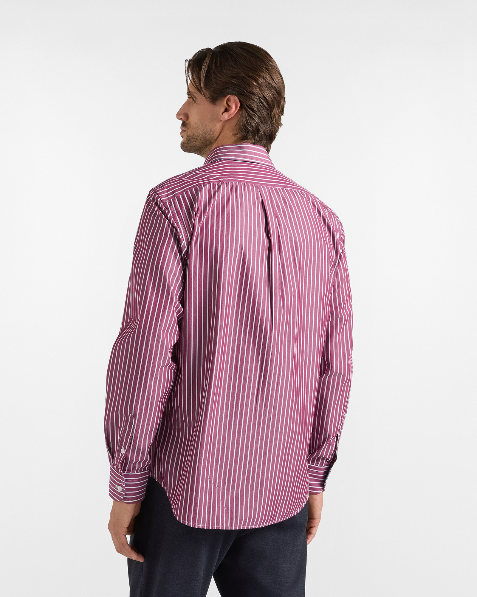 Camicia Uomo riga larga tinto filo Regular Fit rosso, ROSSO, large