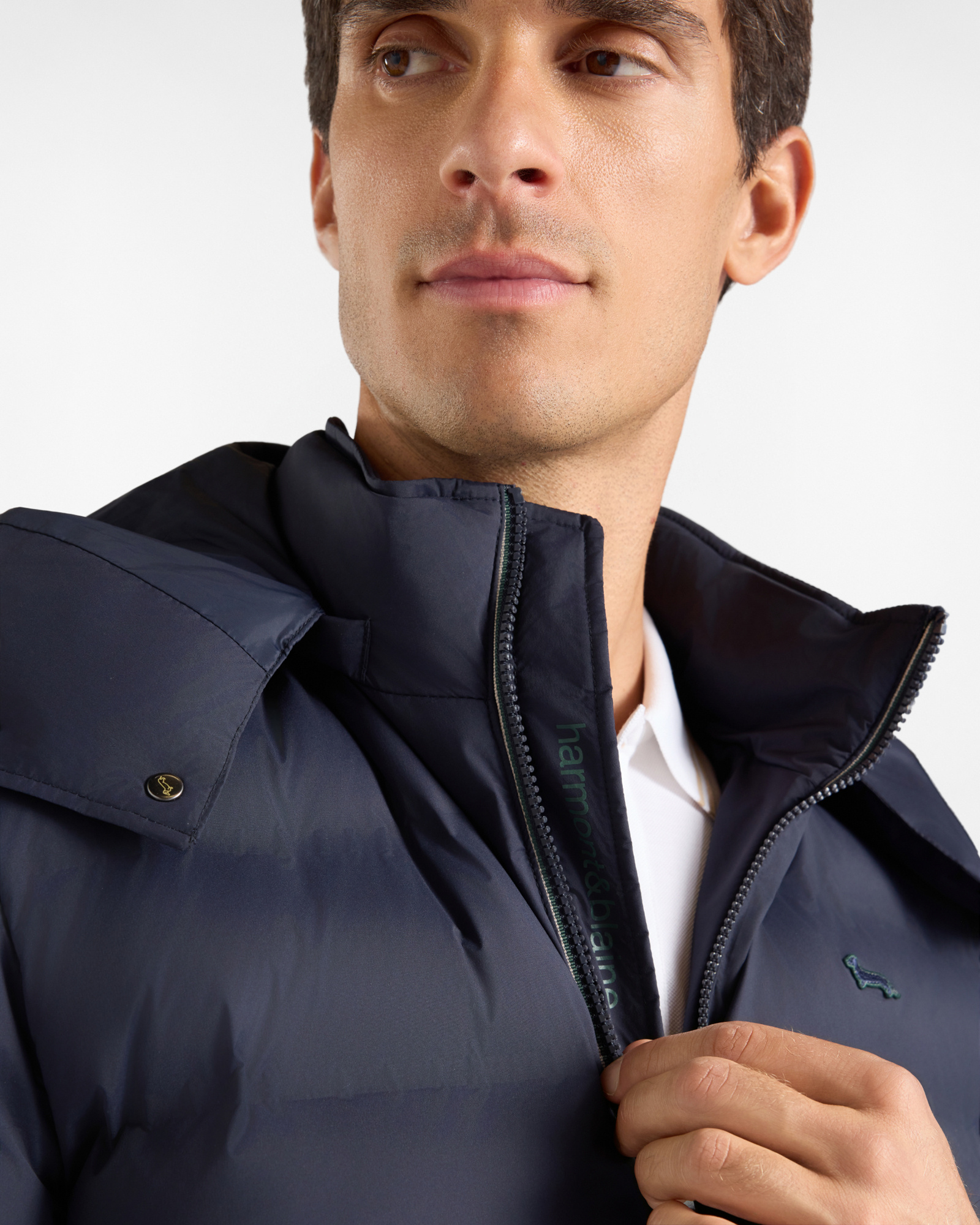 Bomber Uomo Imbottito in Nylon Tecnico Stretch, BLU NAVY, large