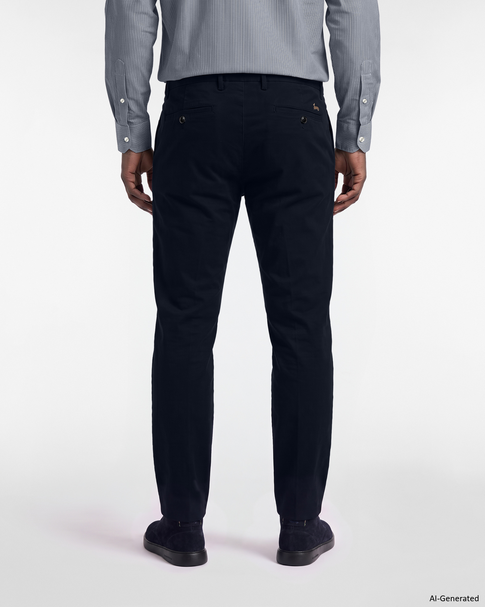 Pantalone Chino Uomo in cotone stretch Slim Fit, BLU NAVY, large