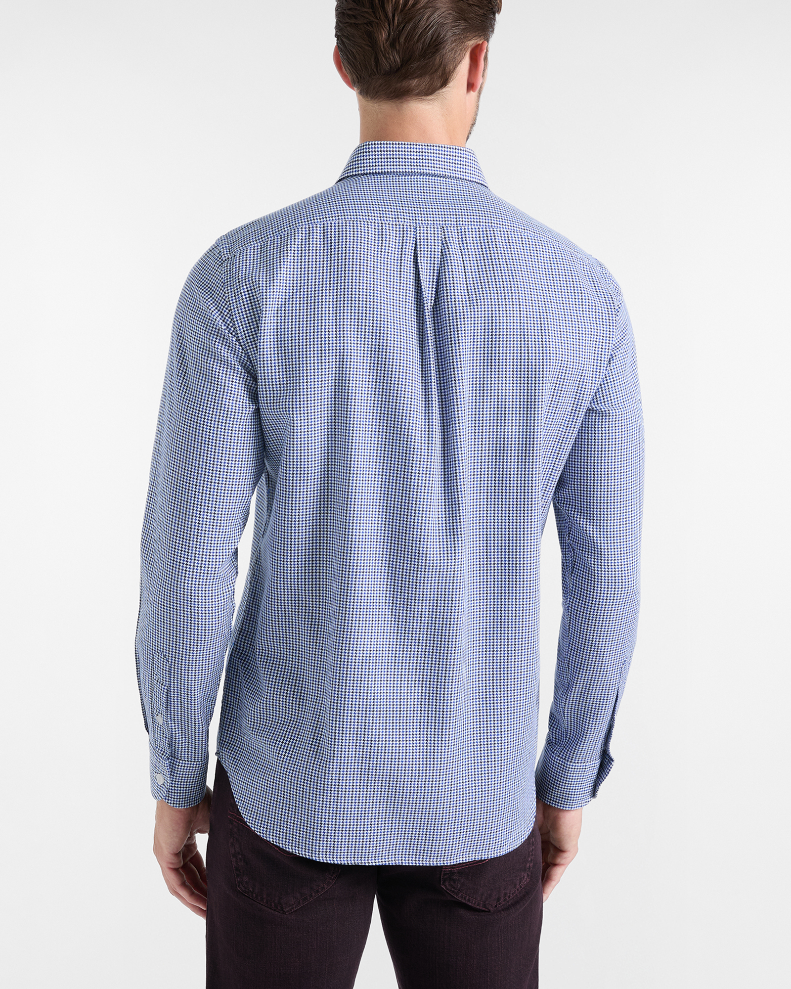 Camicia Uomo armaturato pied-de-poule Regular Fit, BLU NAVY, large
