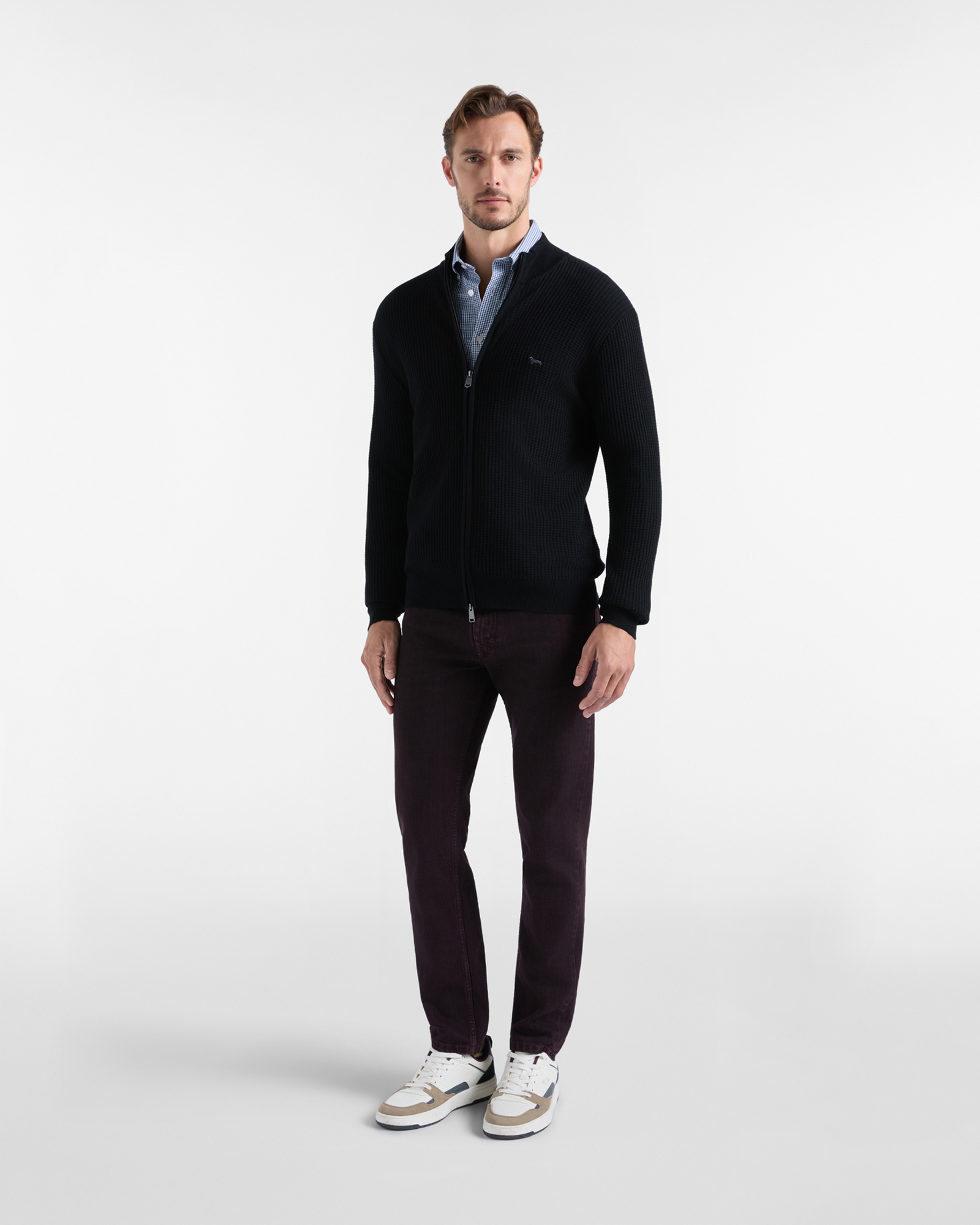 Camicia Uomo armaturato pied-de-poule Regular Fit, BLU NAVY, large