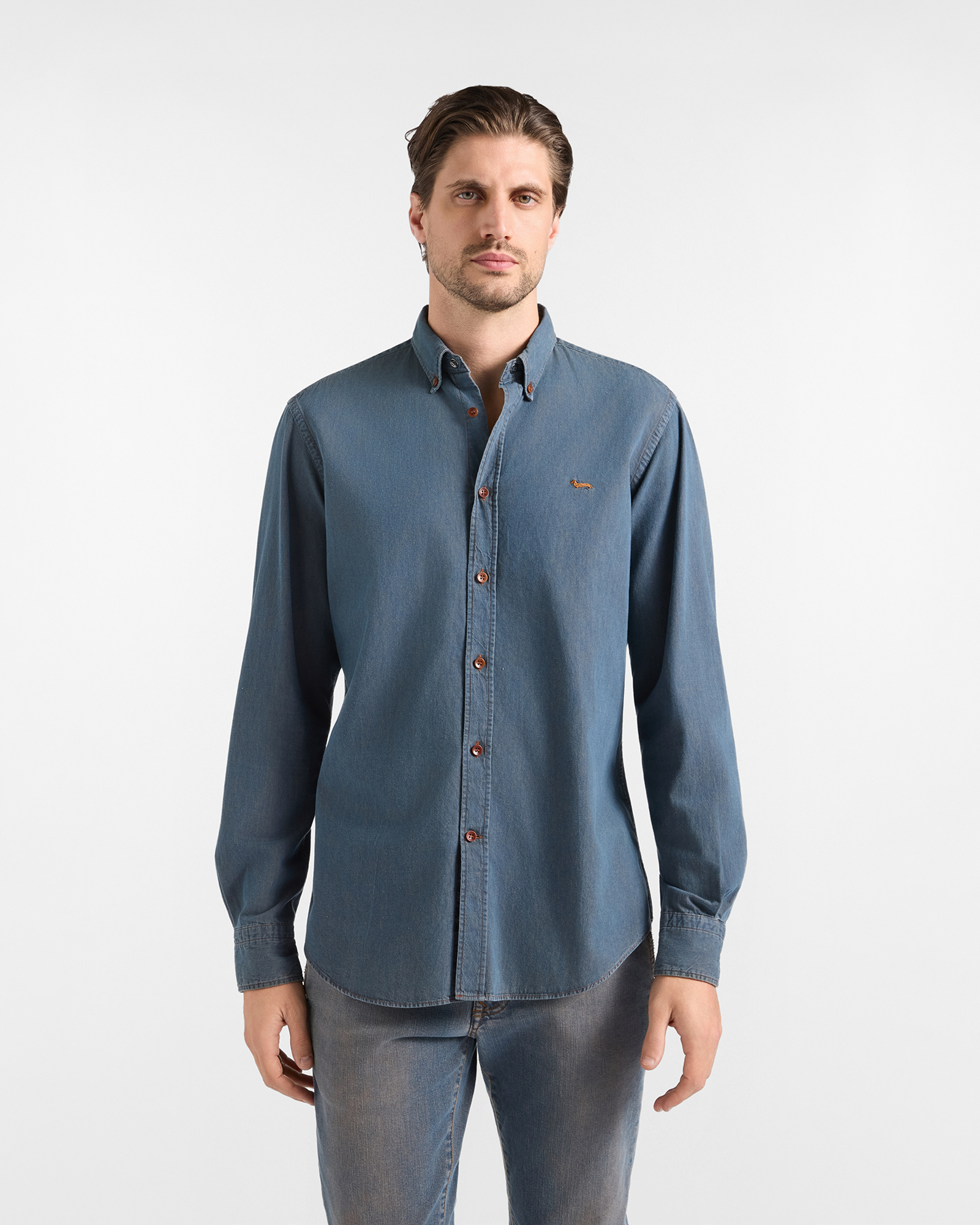 Camicia Denim Uomo EarthDye Regular Fit blu