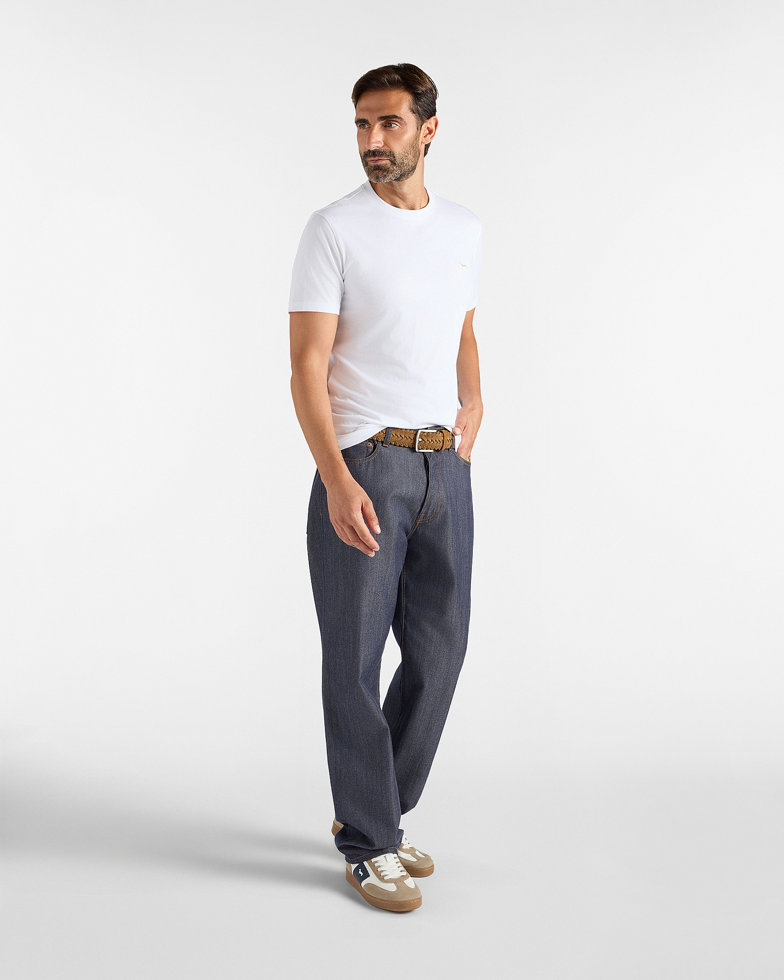 T-shirt Uomo in 100% puro cotone Narrow Fit, BIANCO, large