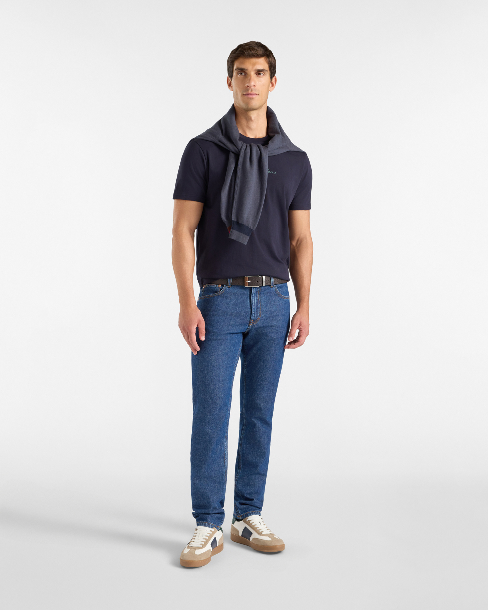 T-shirt Uomo in 100% puro cotone Regular Fit, BLU NAVY, large