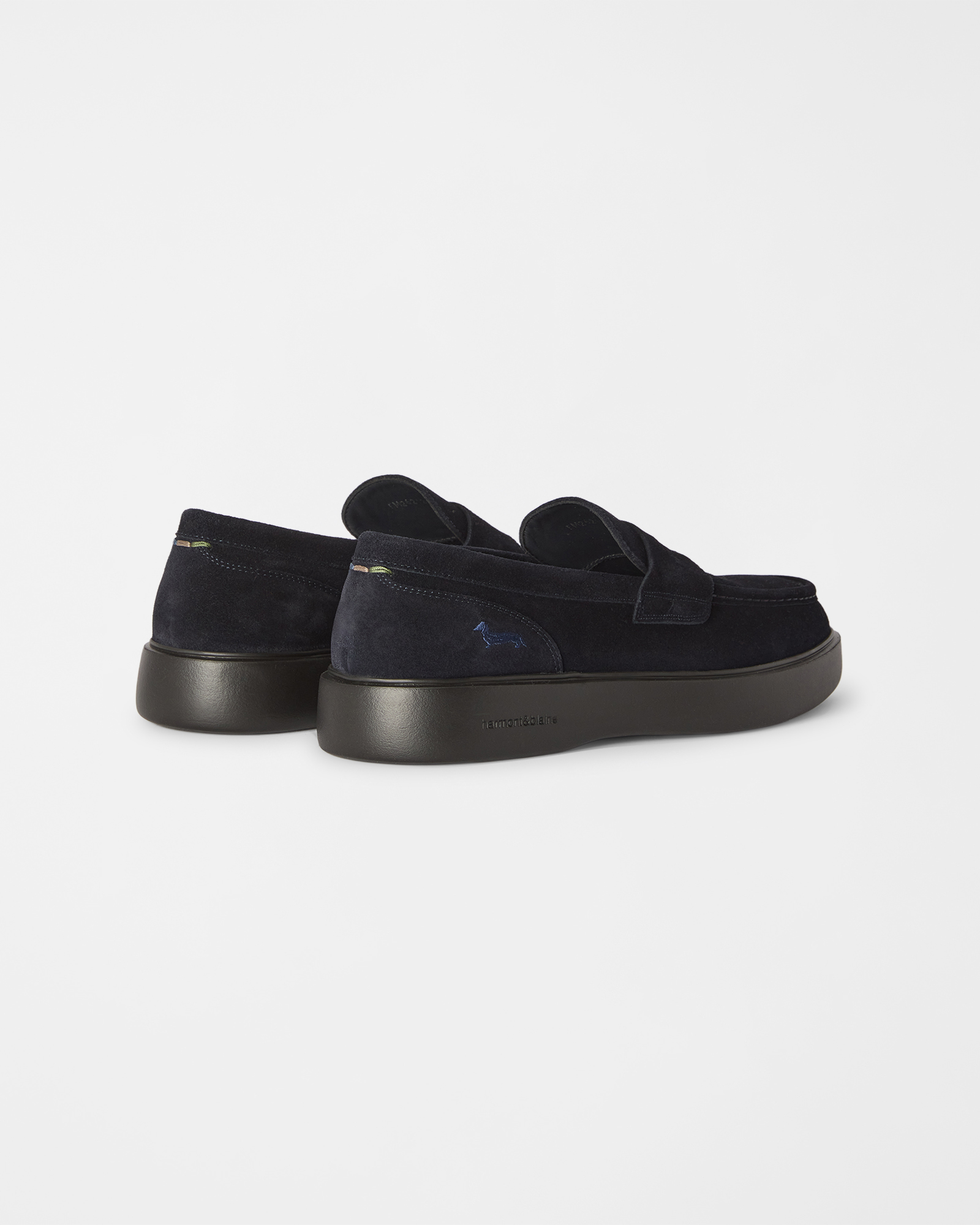 Mocassino Uomo Slip-On in Camoscio, BLU, large