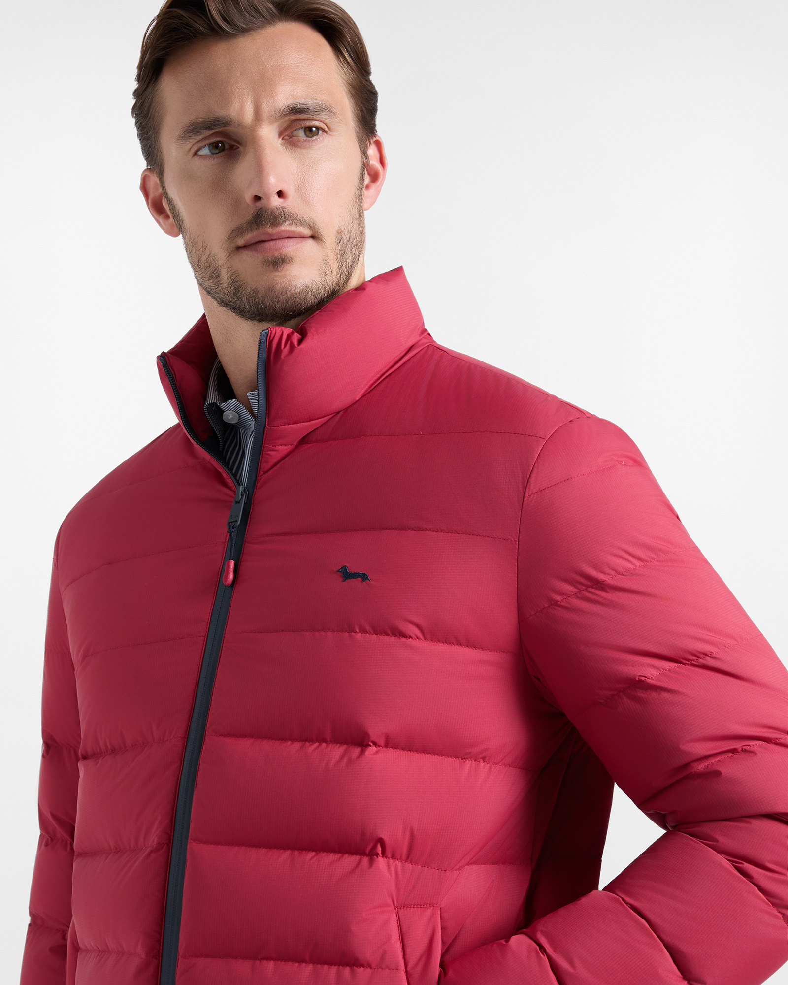 Bomber Uomo imbottito in nylon ripstop, ROSSO, large