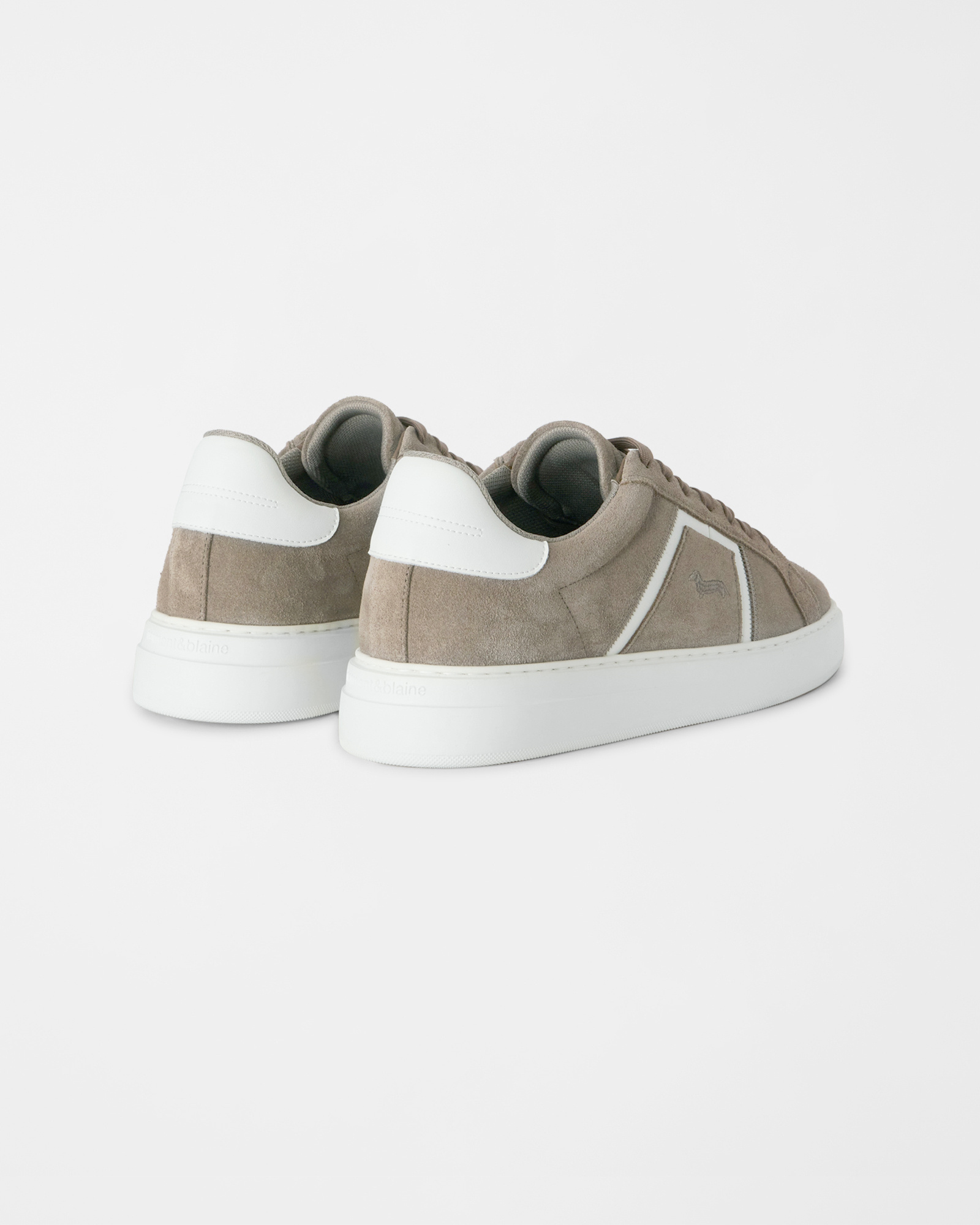 Sneaker Uomo in camoscio con inserti in nylon, TAUPE - OFF WHITE, large