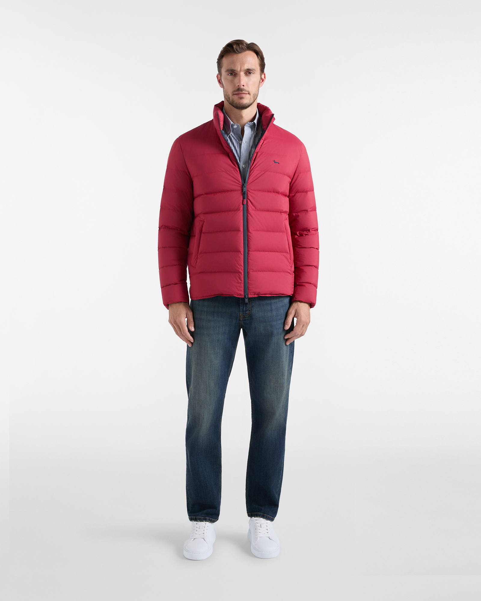 Bomber Uomo imbottito in nylon ripstop, ROSSO, large