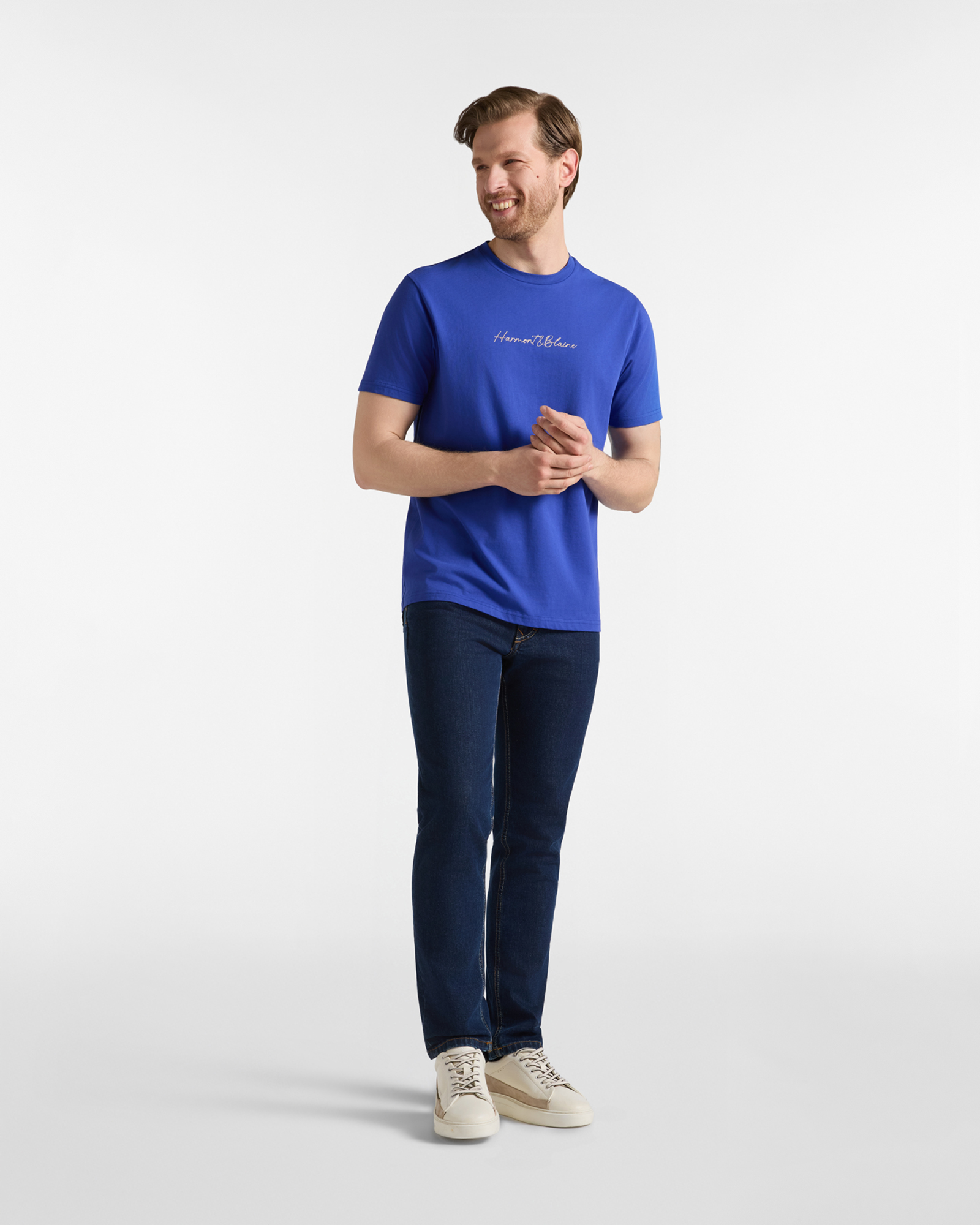 T-shirt Uomo in 100% puro cotone Regular Fit, BLU ELETTRICO, large