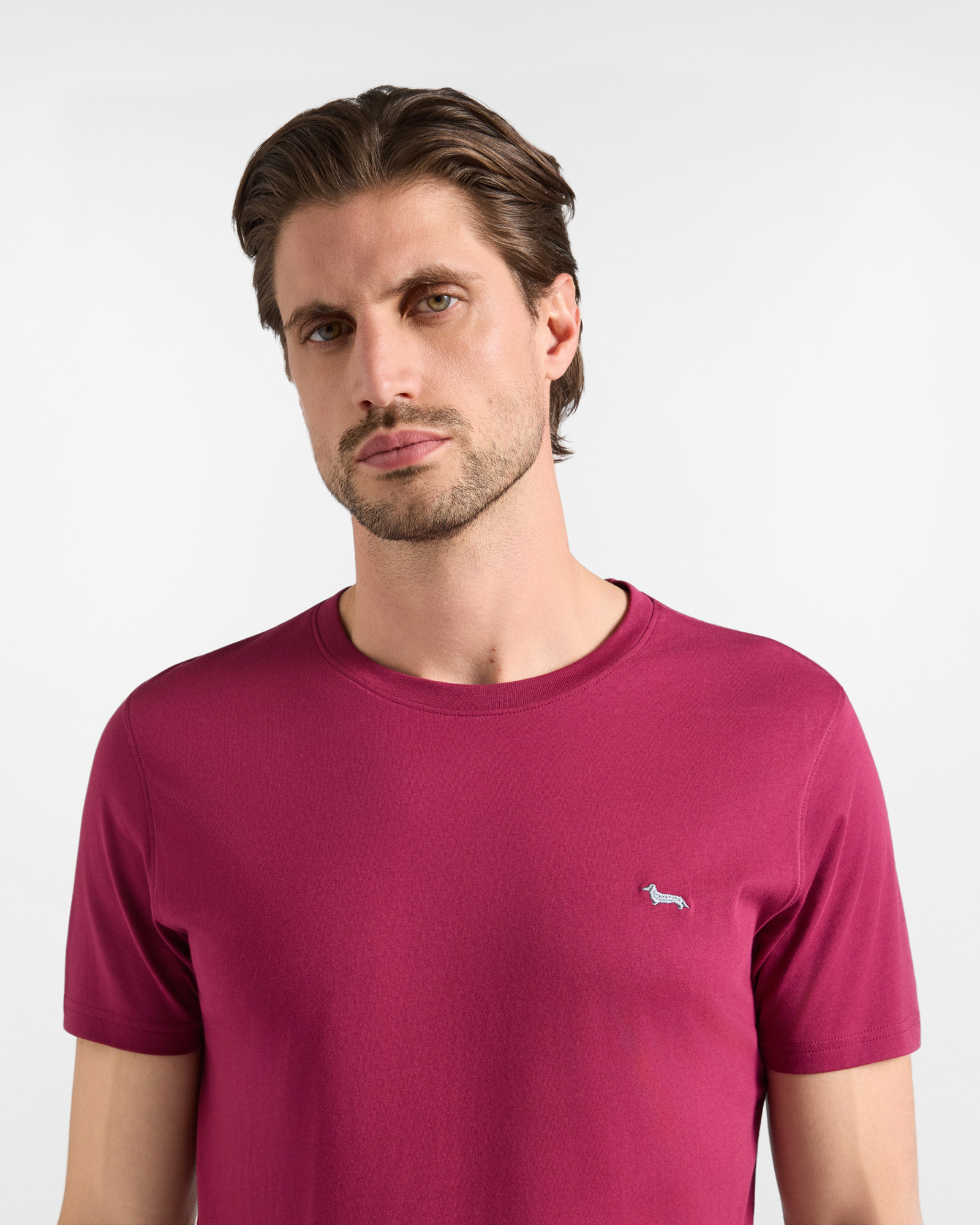 T-shirt Uomo in 100% puro cotone Narrow Fit, INDIAN ROSE, large