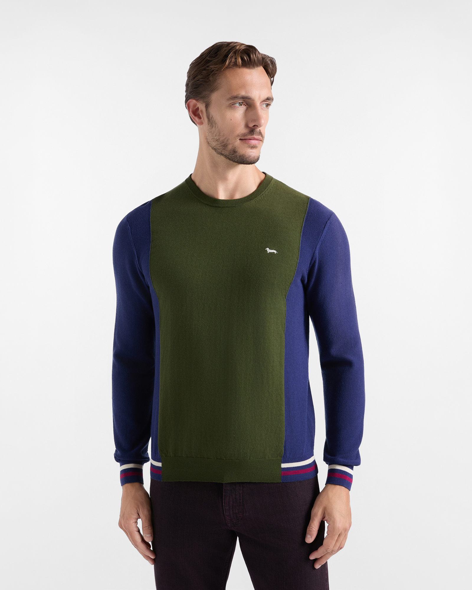 Maglia Uomo in misto lana e cotone verde Regular Fit Made in Italy