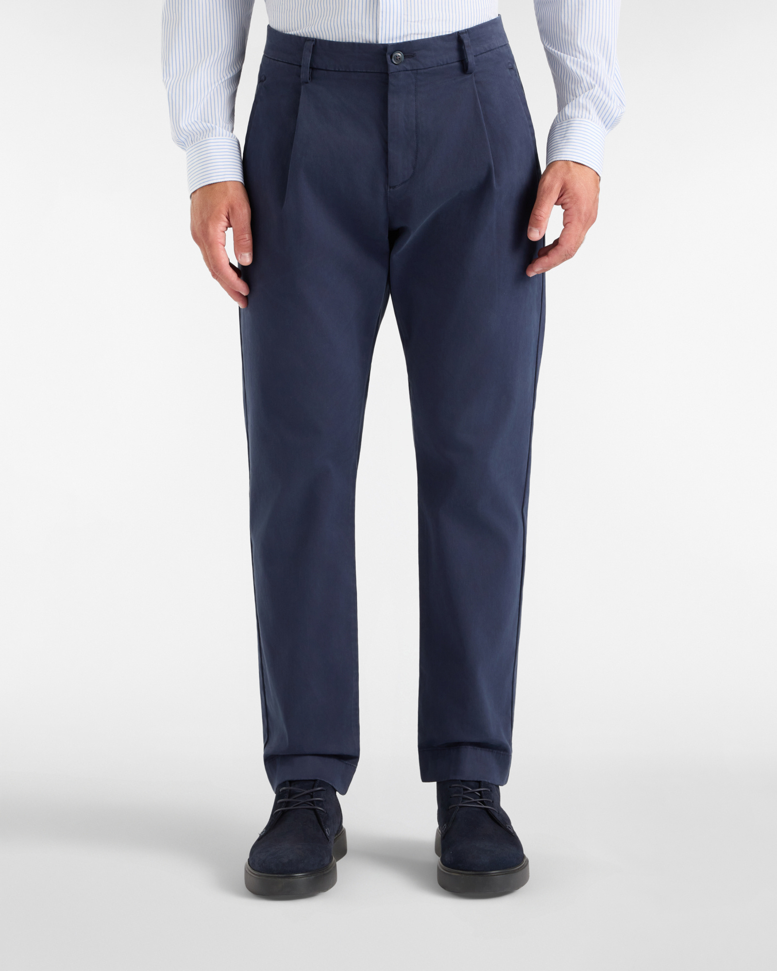 Pantalone Chino Uomo in cotone stretch blu D-Fit