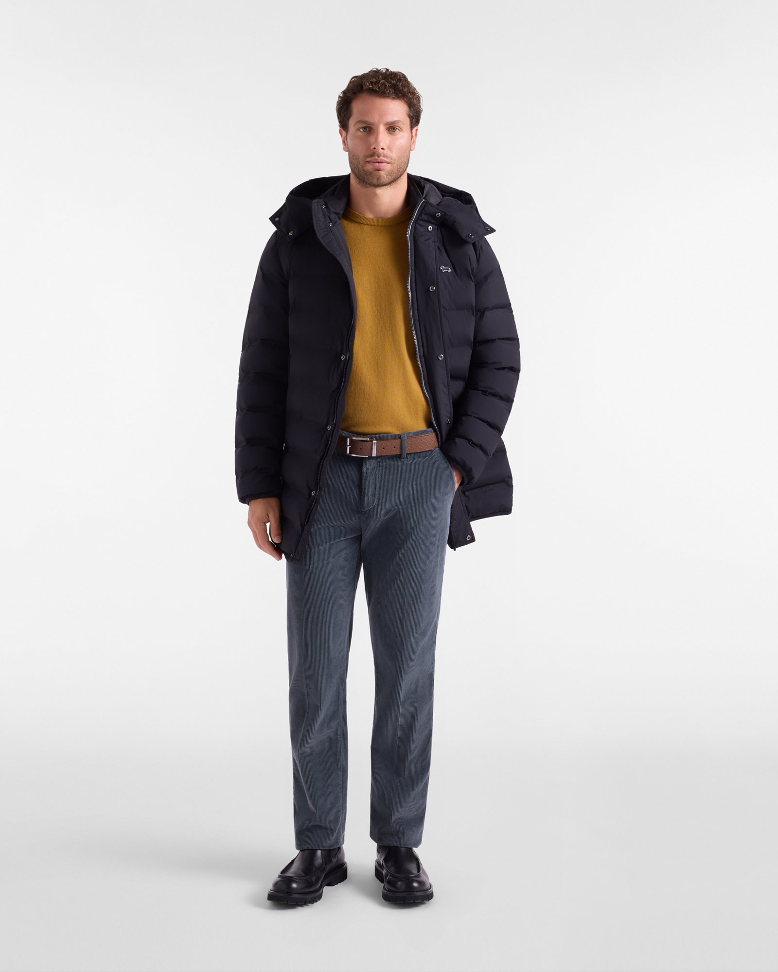 Pantalone Chino Uomo in velluto a coste Regular Fit, GRIGIO, large