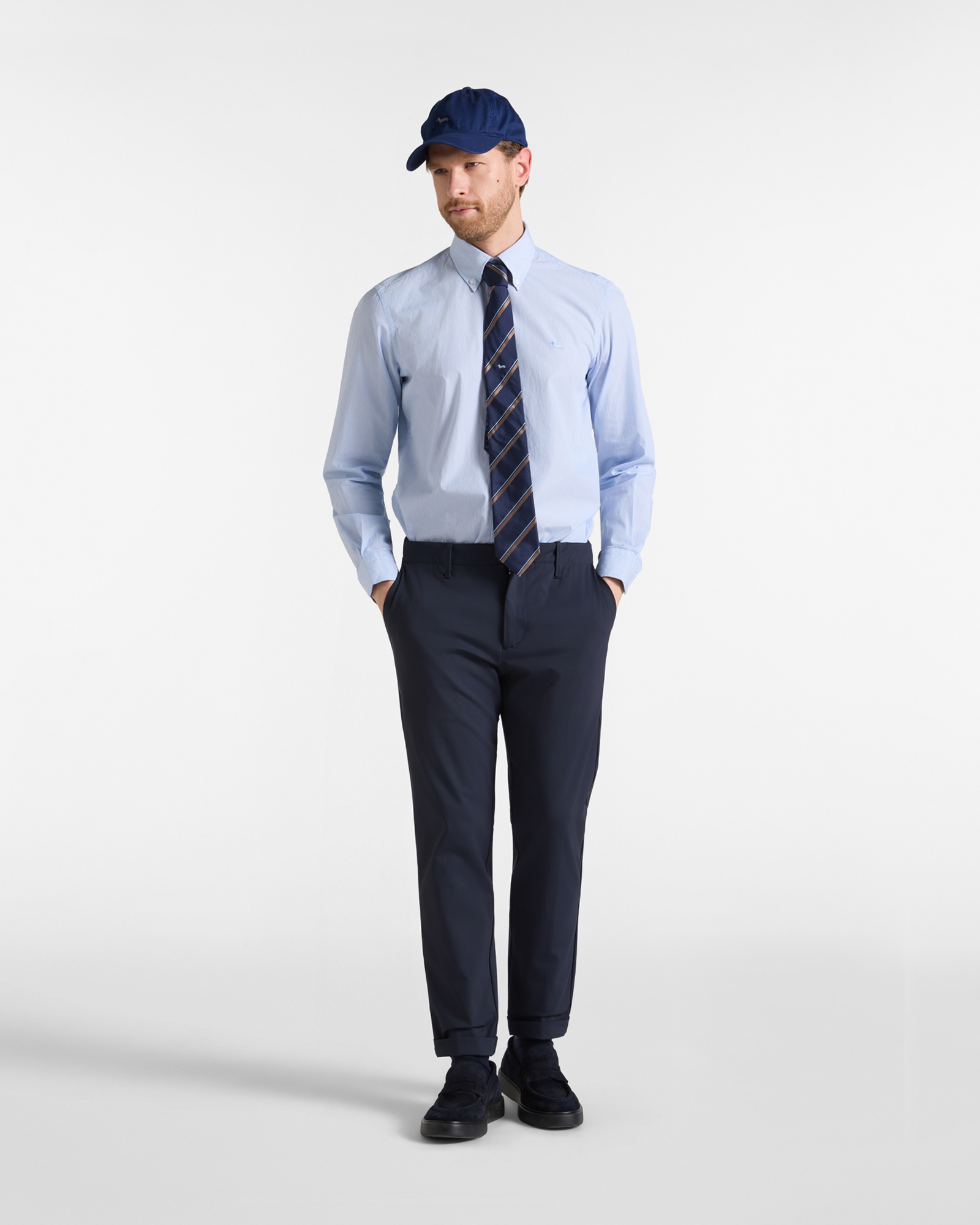 Camicia Uomo micro riga tinto filo Regular Fit, SKY, large